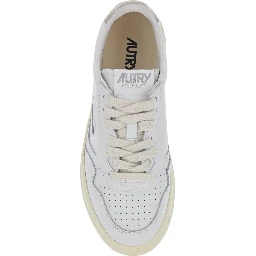 Medalist White Low Top Sneakers with Logo Patch on the Tongue in Leather for Women