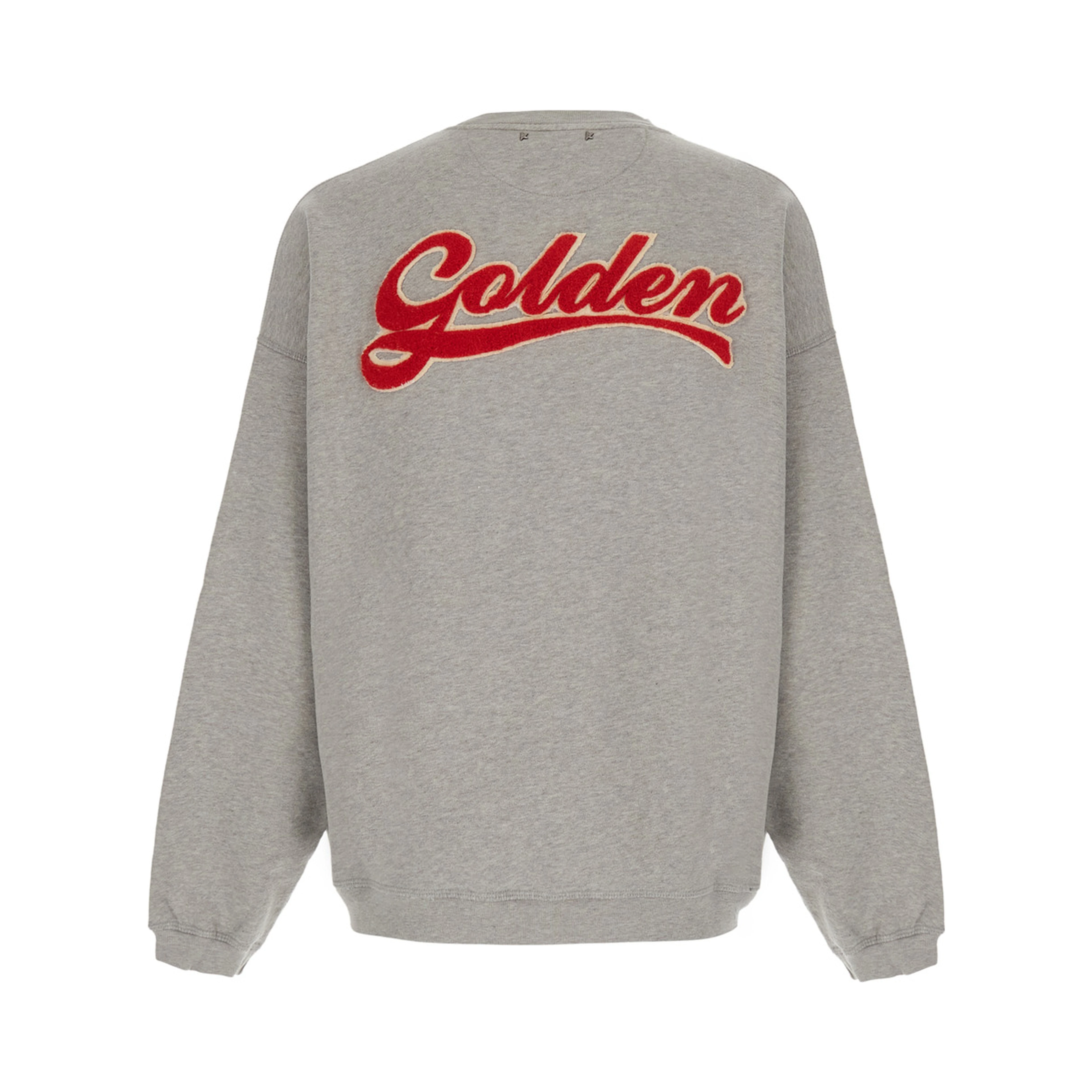 Gray Crewneck sweatshirt with logo lettering on the back in cotton for men