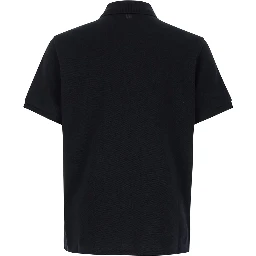 Polo Shirt with Embroidered ADC Logo on the Front in Black Cotton for Men