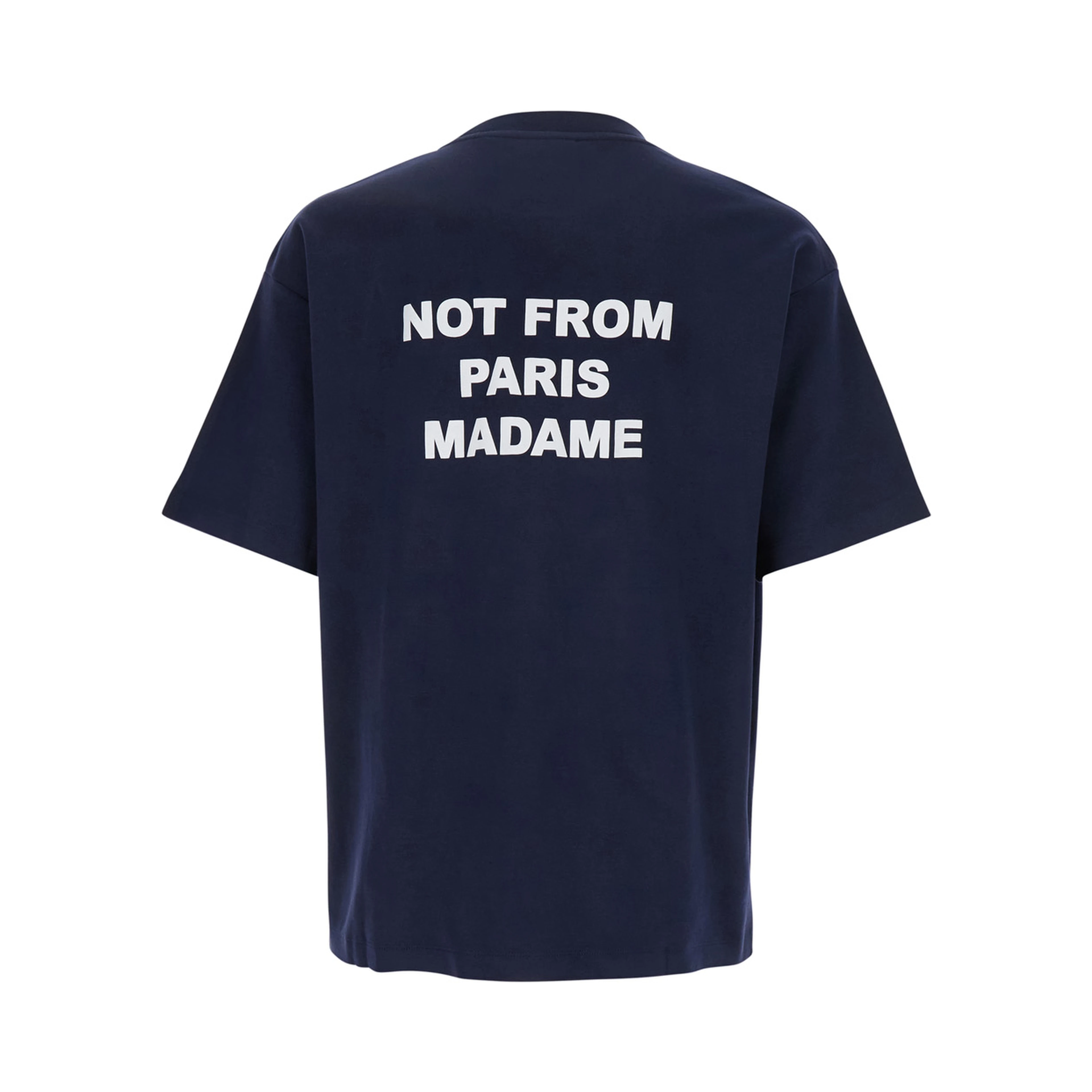 T-Shirt Le T-Shirt Slogan Crew Neck with Slogan Print on Front and Back in Blue Cotton for Men