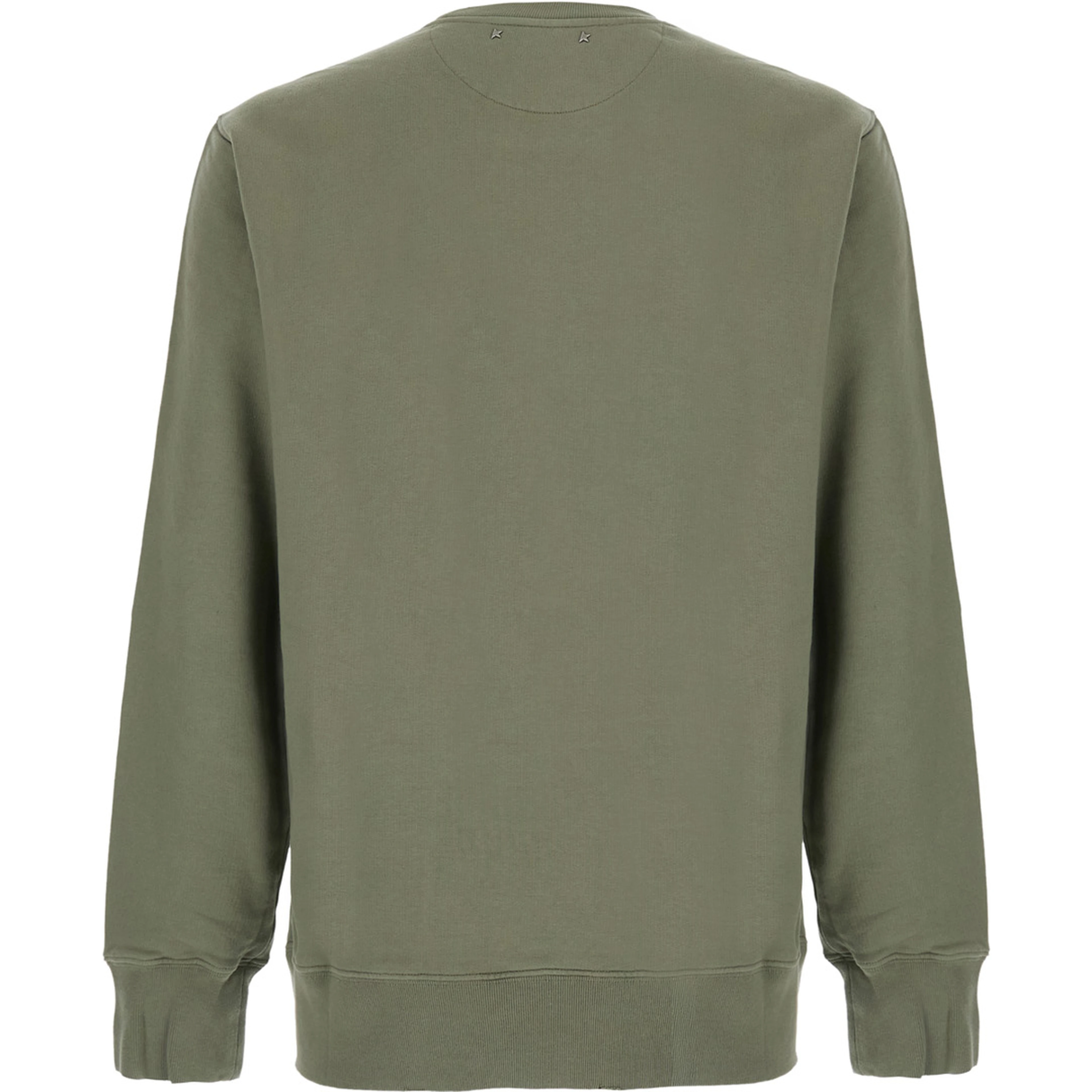 Green Crewneck sweatshirt with Logo lettering on the front in cotton for men