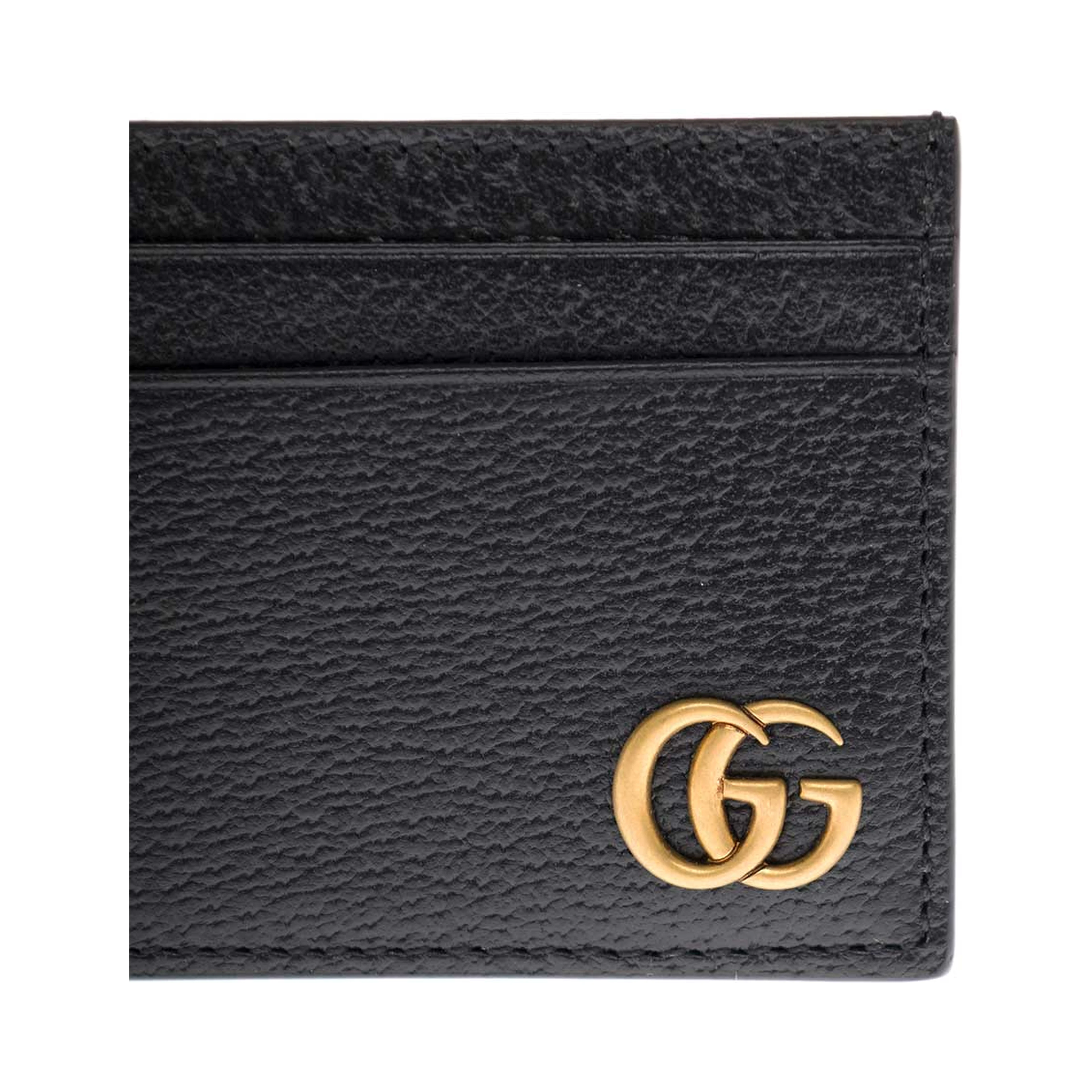 Card holder with GG plaque on the front in Black Leather for Men