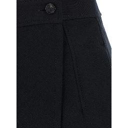 Black High-Waisted Skirt with Single Front Slit in Cotton for Women