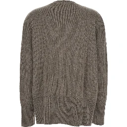 Sweater Mila with Ribbed Finishes in Gray Cashmere Woman