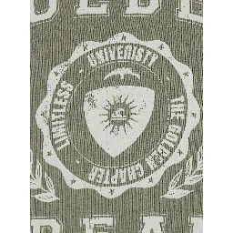 Green Crewneck sweatshirt with Logo lettering on the front in cotton for men