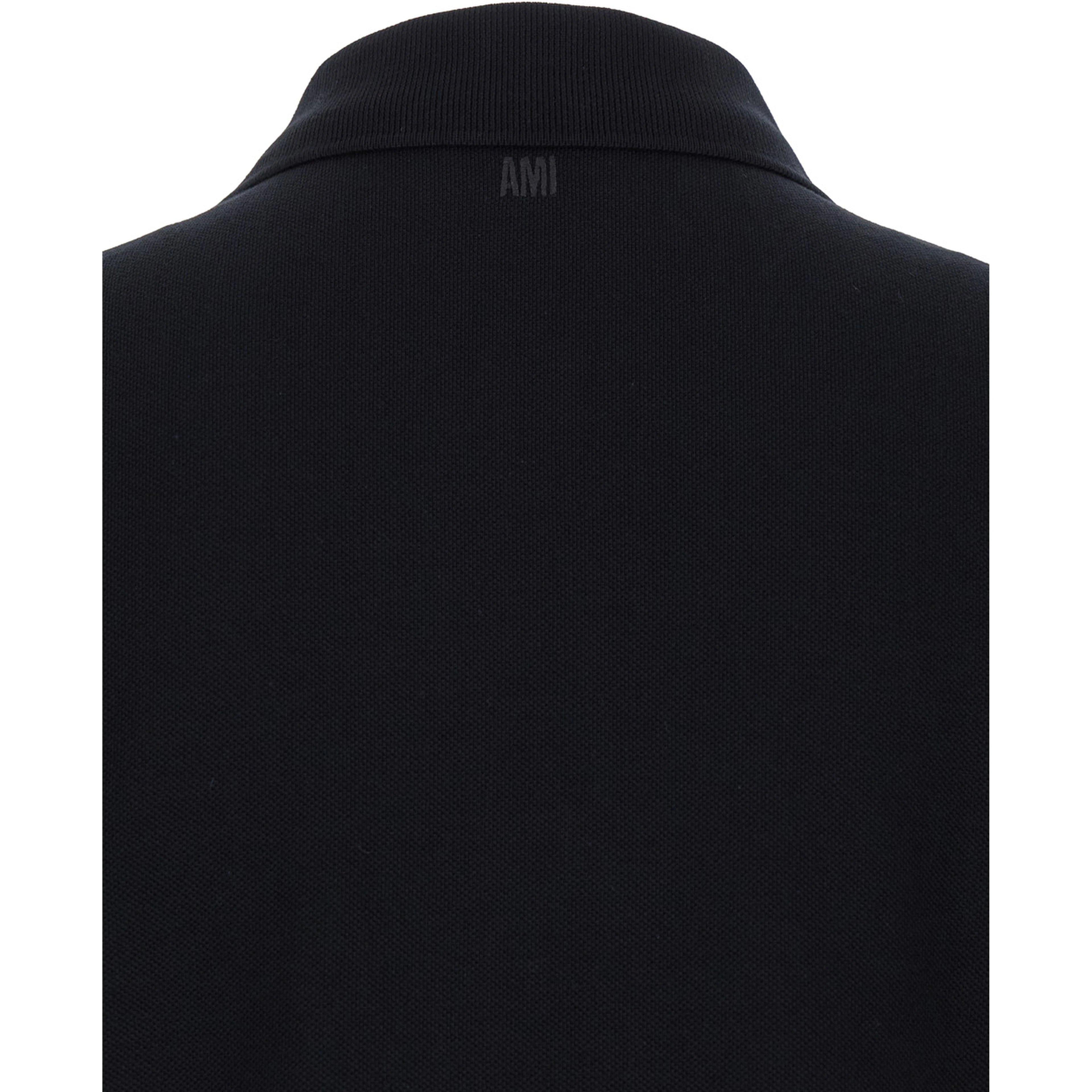 Polo Shirt with Embroidered ADC Logo on the Front in Black Cotton for Men