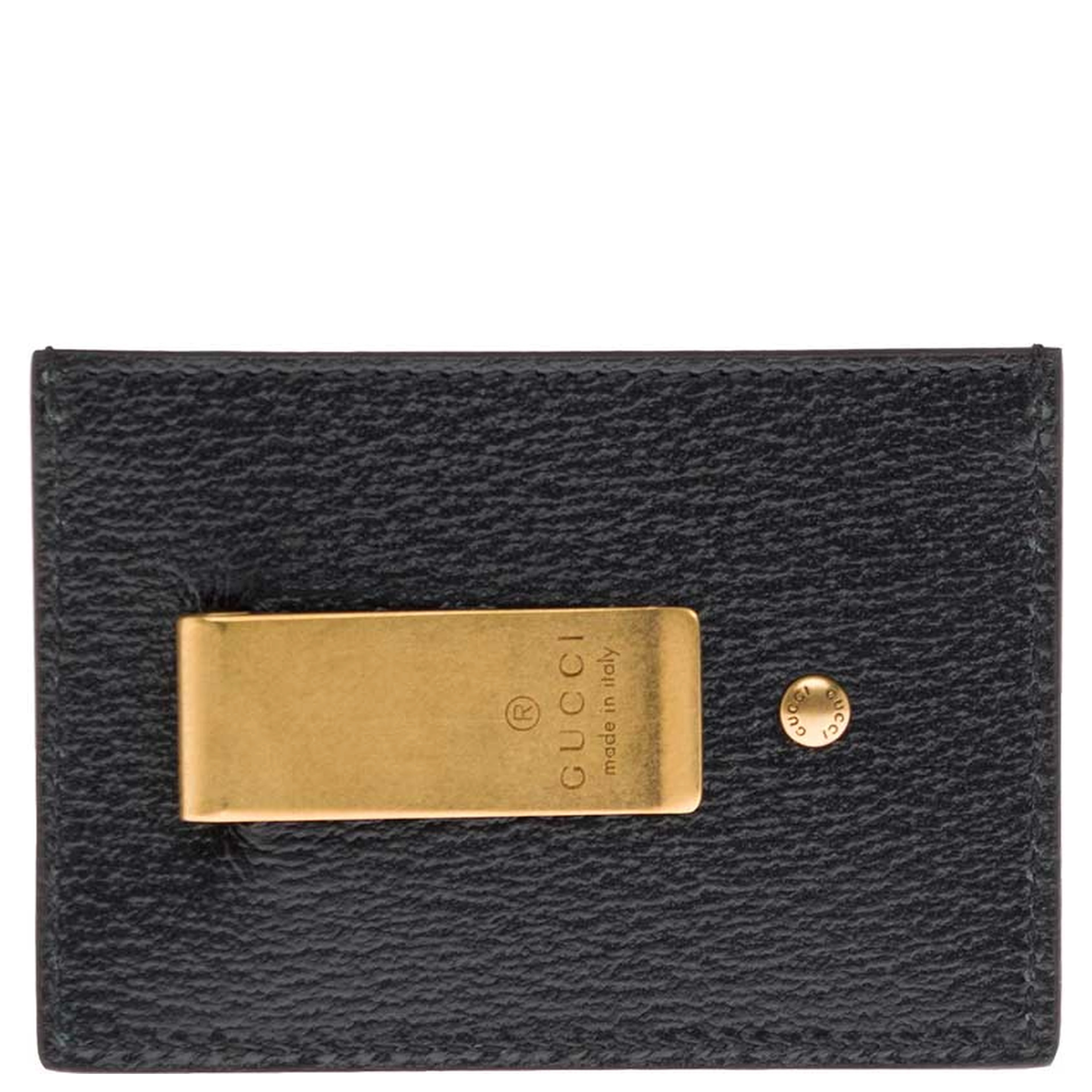 Card holder with GG plaque on the front in Black Leather for Men