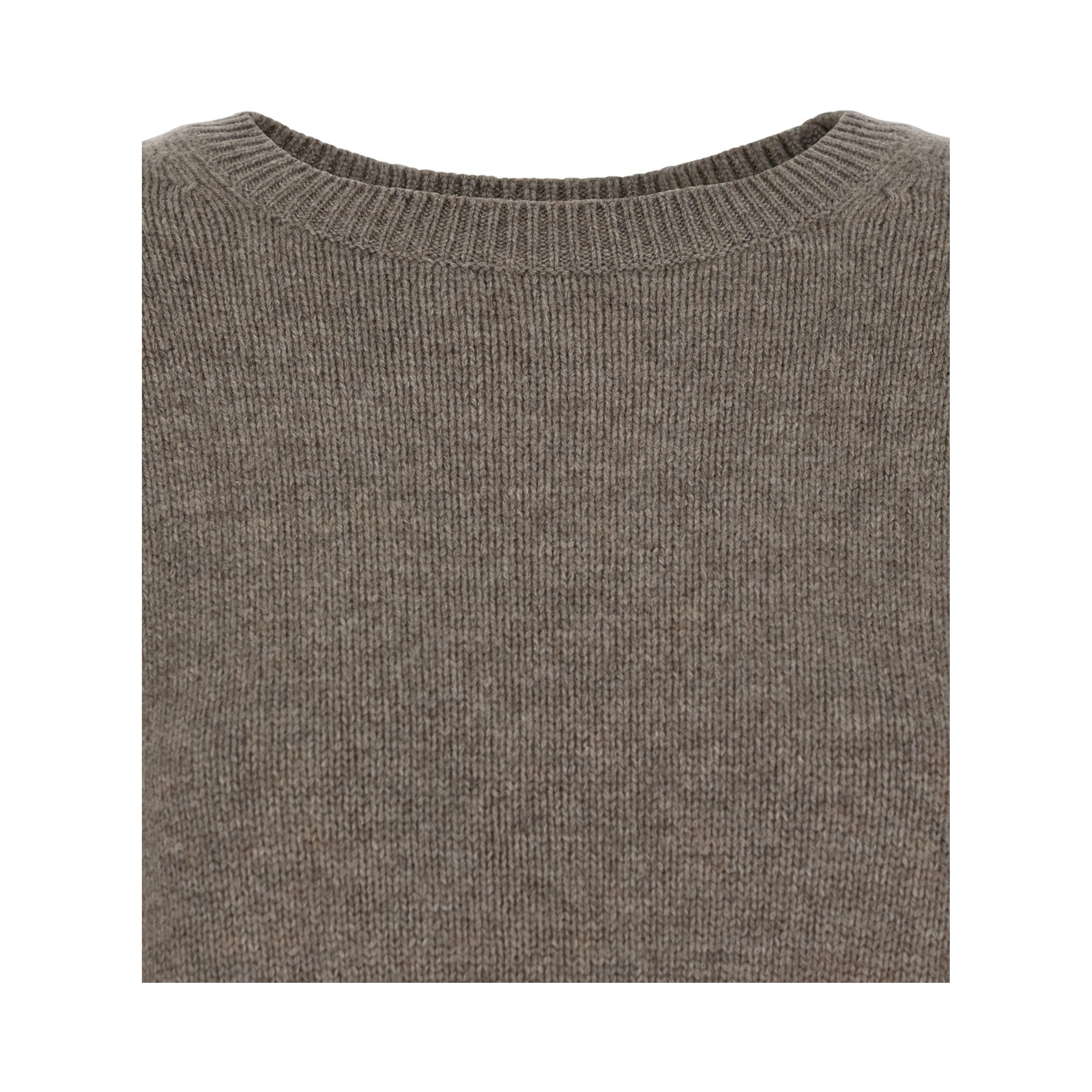 Sweater Mila with Ribbed Finishes in Gray Cashmere Woman