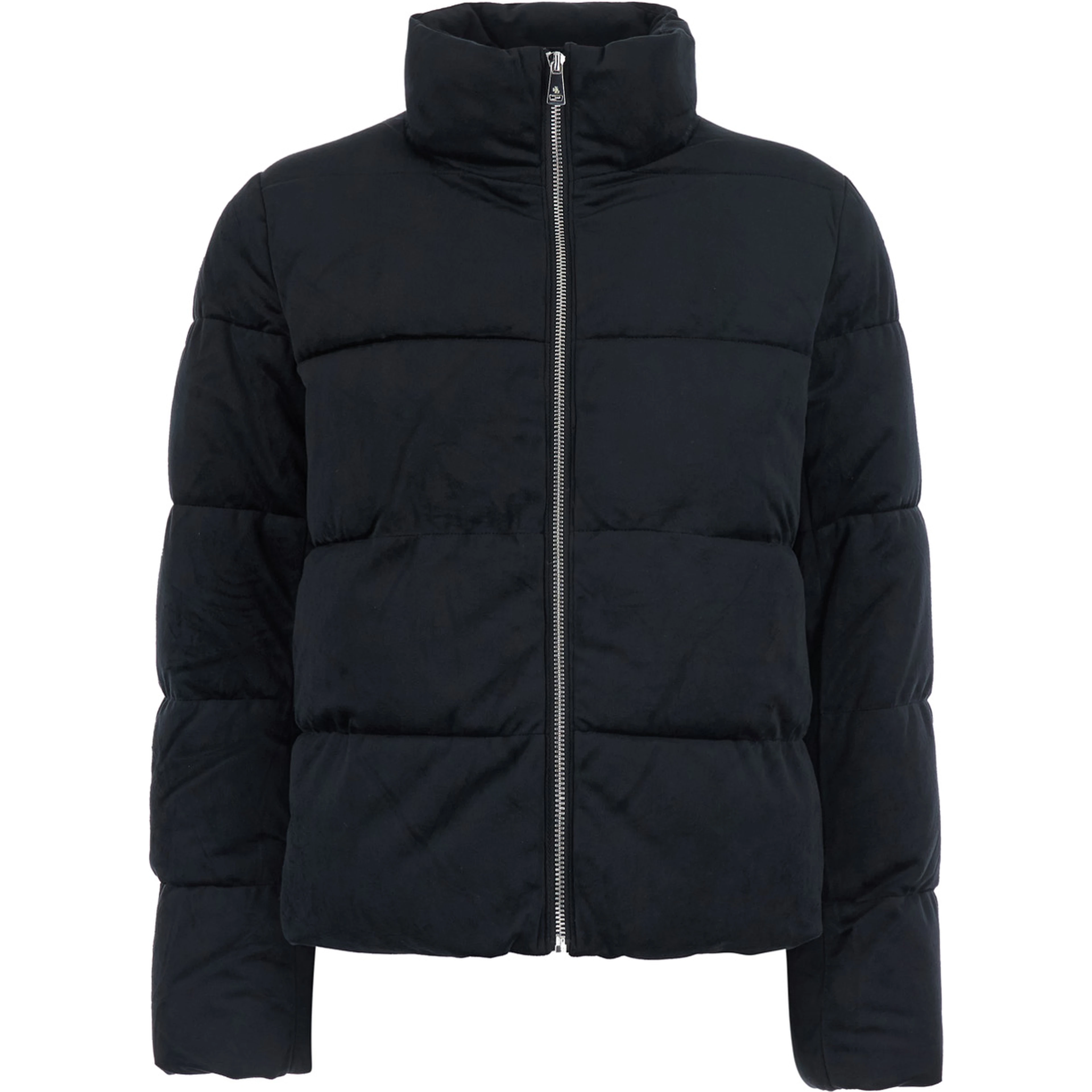 Down jacket VV POLY PFFR-INSULATED with high collar and front closure, in Tech Fabric, black, women
