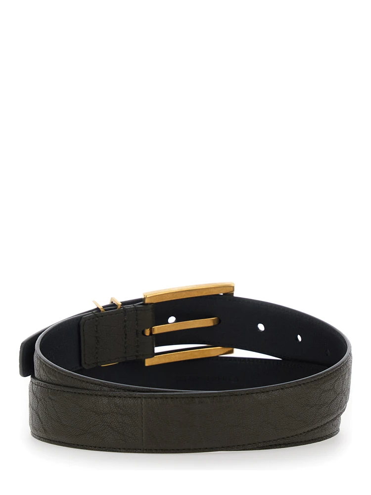 Brown Belt with Cassandre buckle closure in leather for women alternative