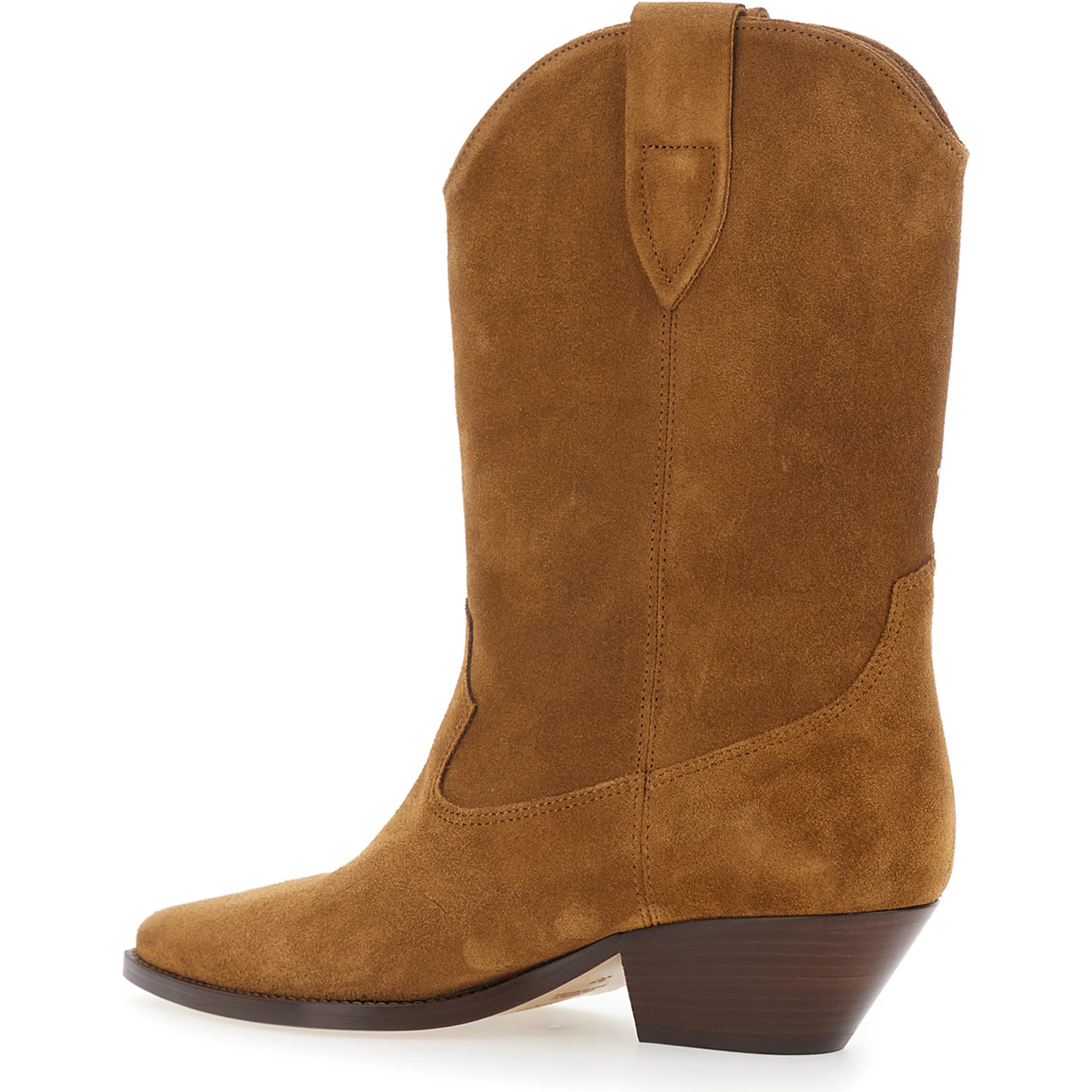 Duerto Brown Cowboy Boots with Cuban Heel in Suede for Women