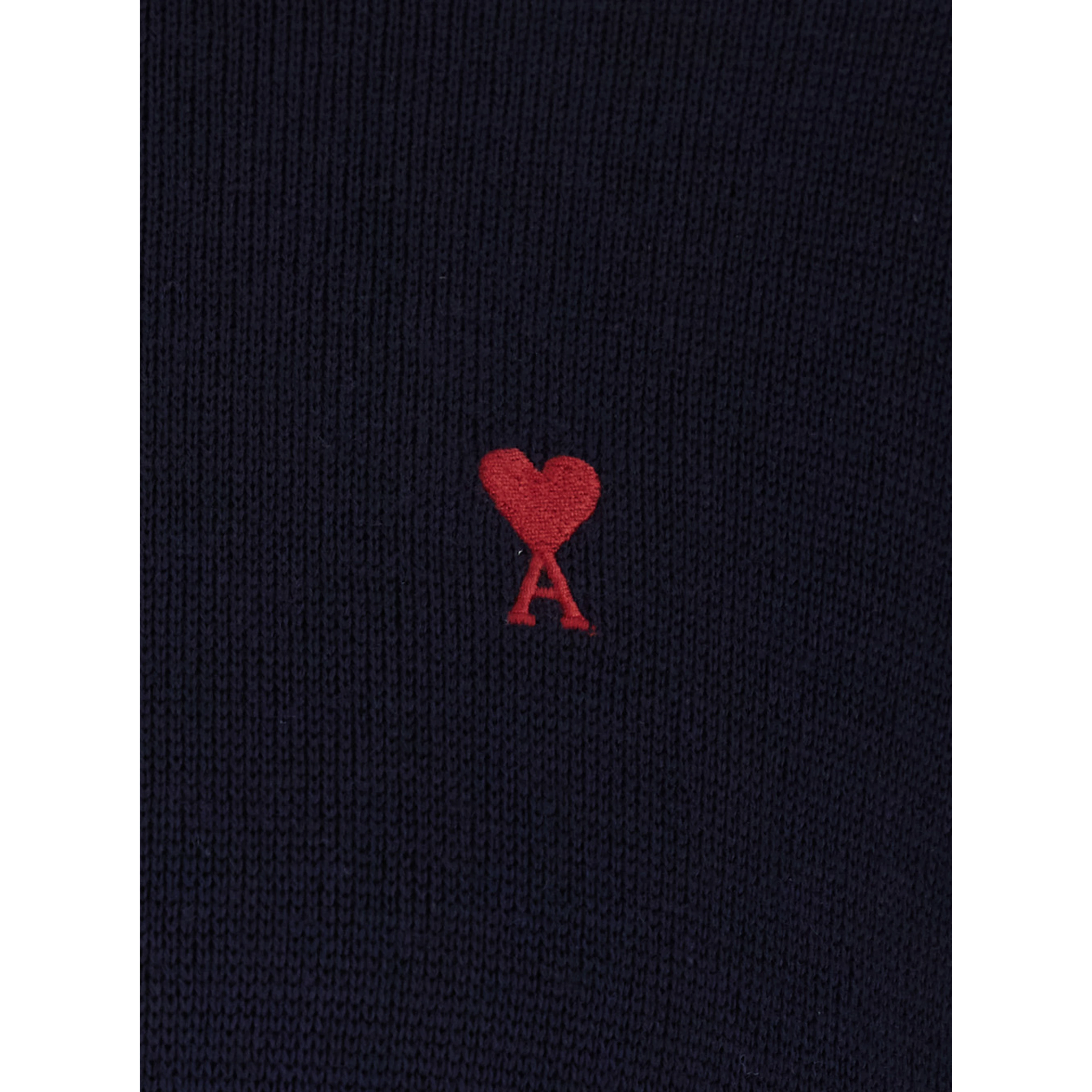 Crewneck Sweater with ADC Embroidery on the Front in Wool Blend Blue Men