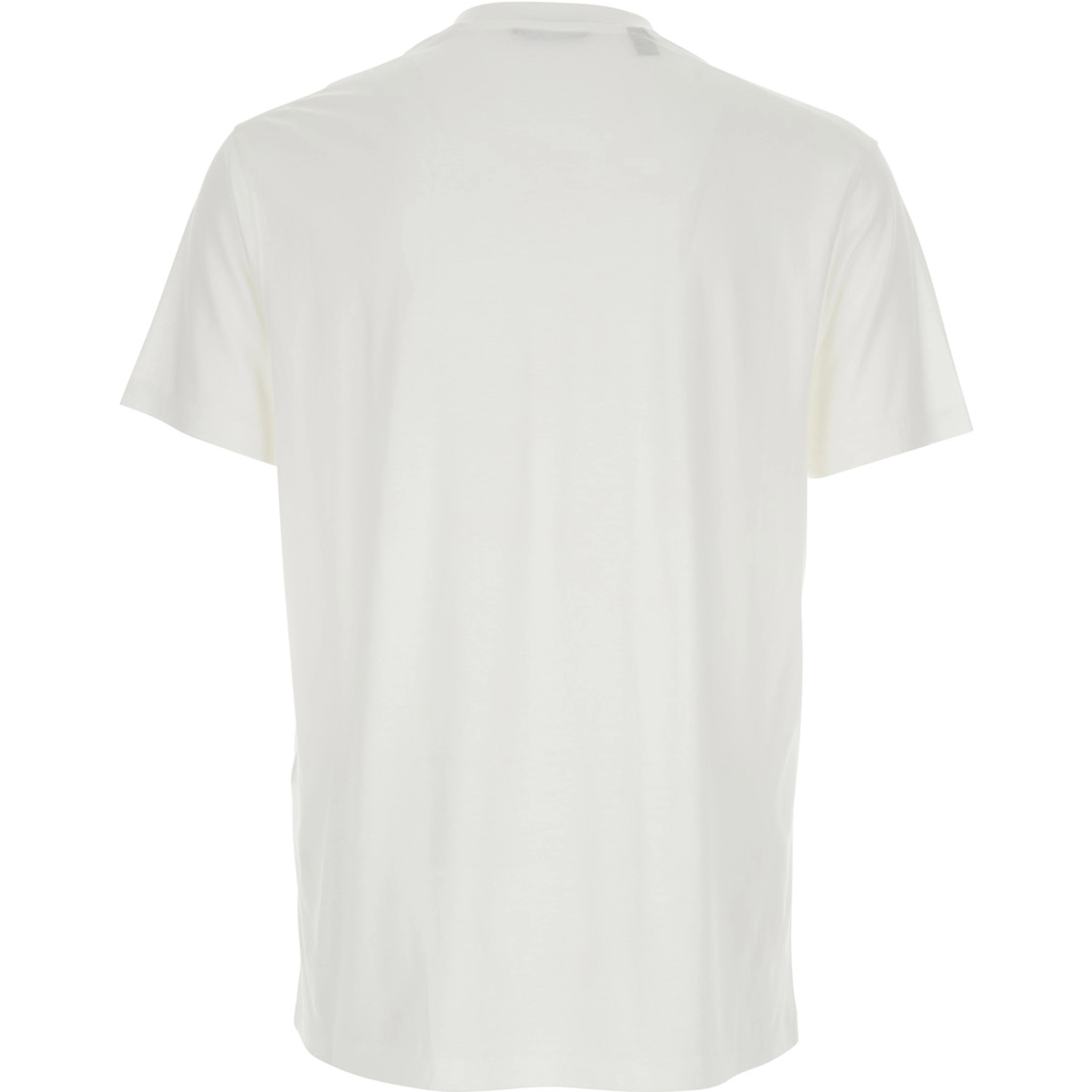 Crew Neck T-Shirt with Logo Embroidery on the Front in Cotton Blend White Men