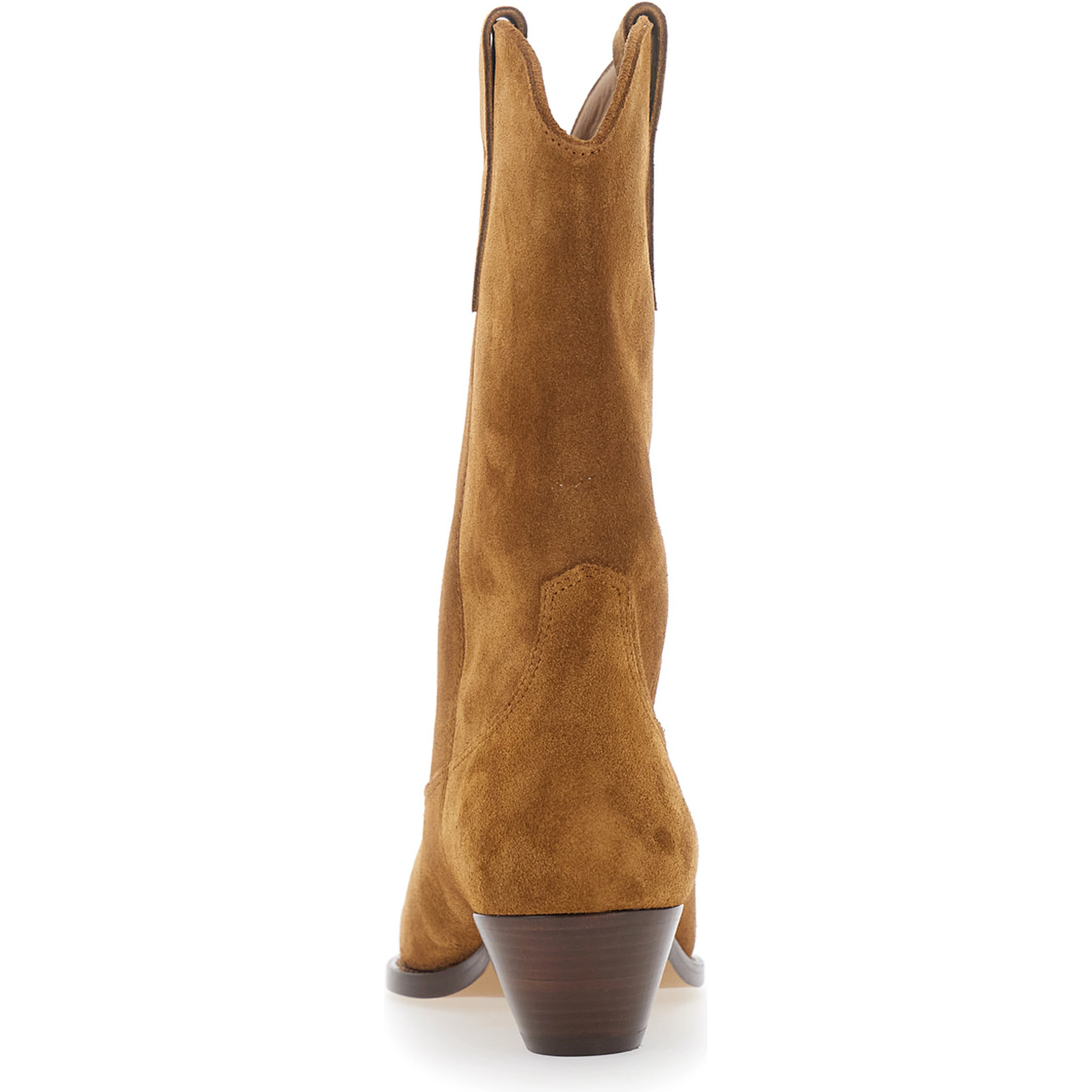 Duerto Brown Cowboy Boots with Cuban Heel in Suede for Women