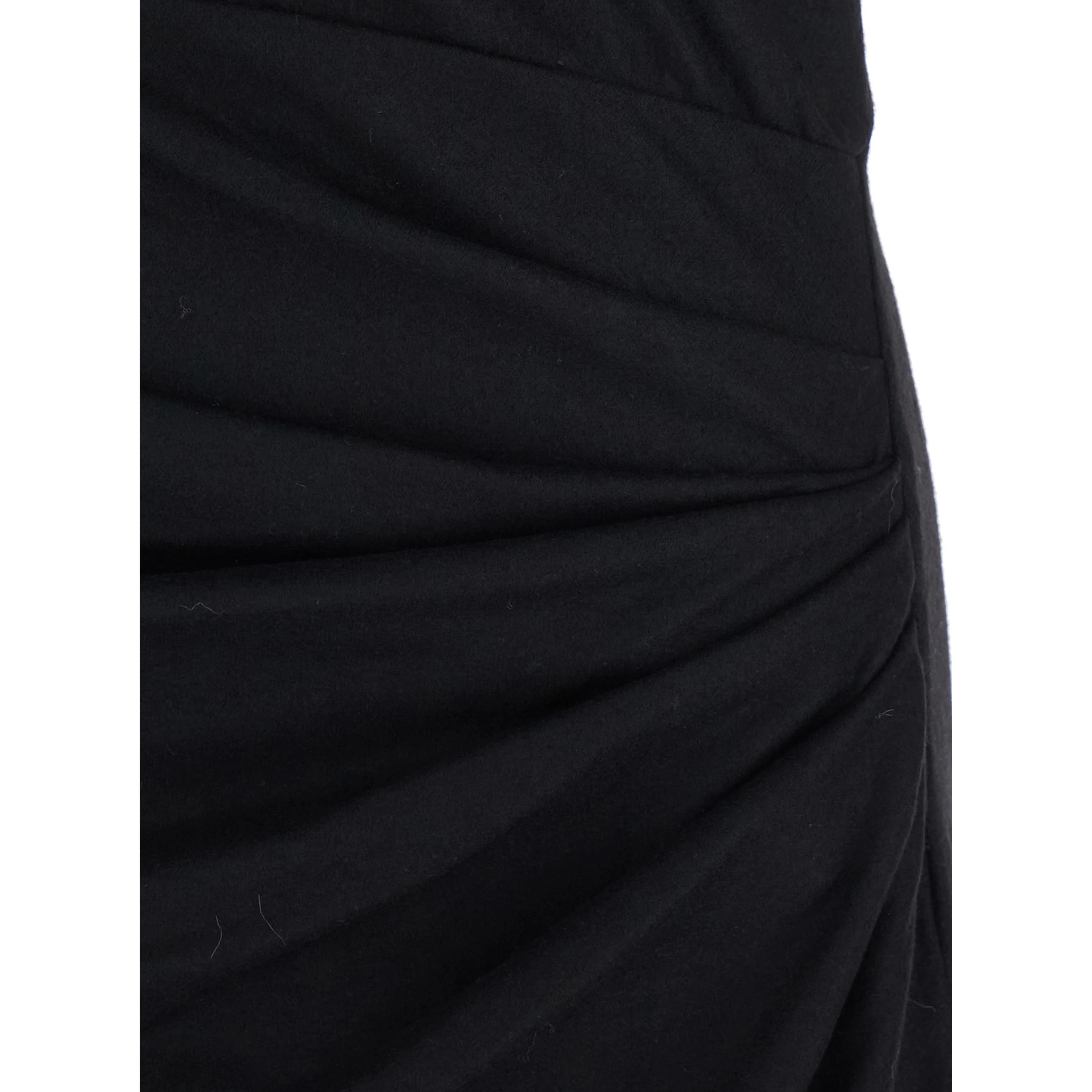 NAERYS black Long dress with asymmetric design and all-over ruching in fabric for women