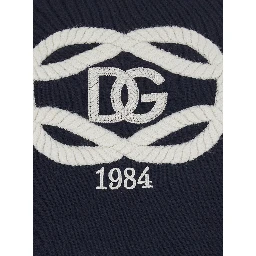 Blue Crewneck sweatshirt with logo embroidery on the front in cotton for men