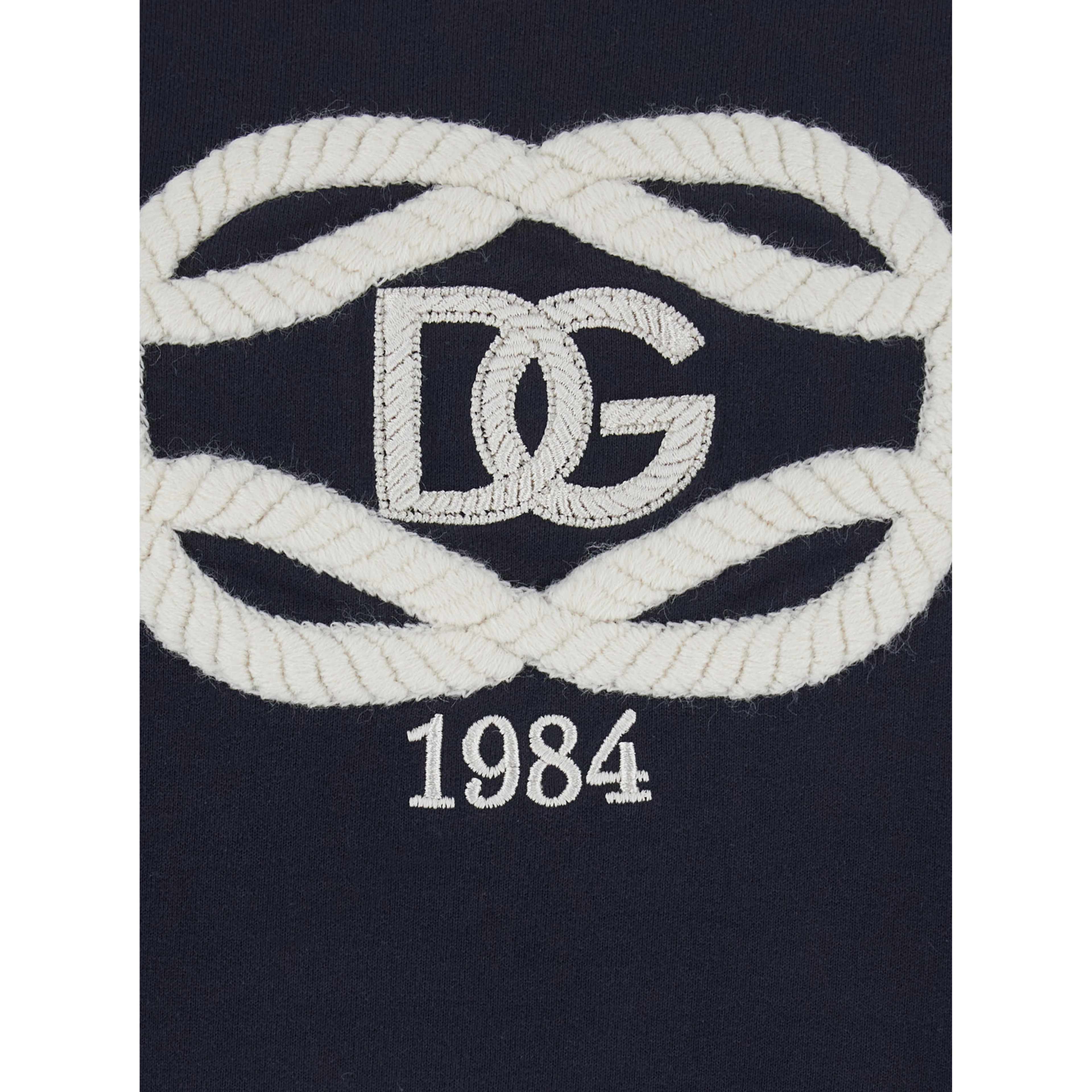 Blue Crewneck sweatshirt with logo embroidery on the front in cotton for men