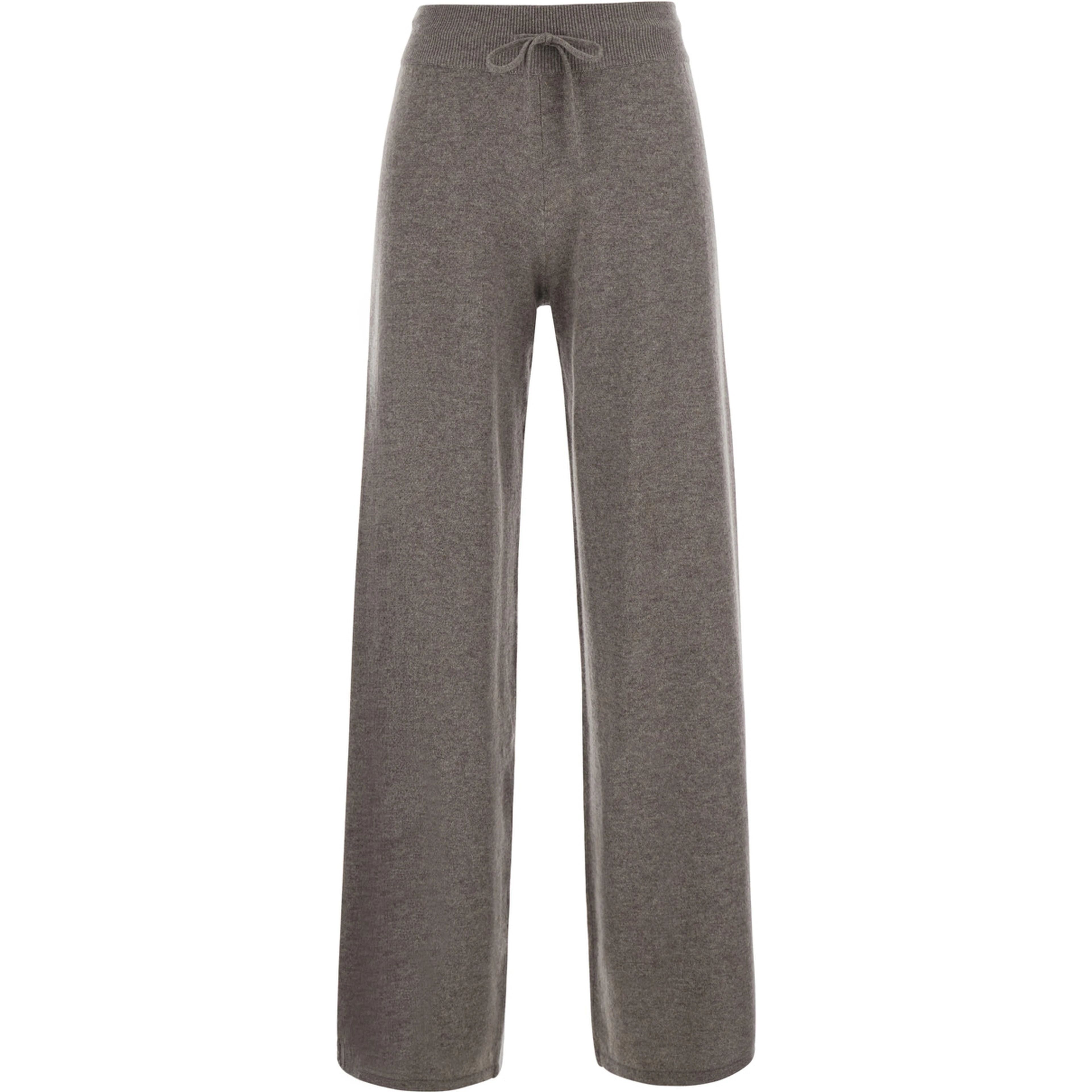 Sofi Beige Trousers with Elastic Waist and Wide Leg in Cashmere for Women