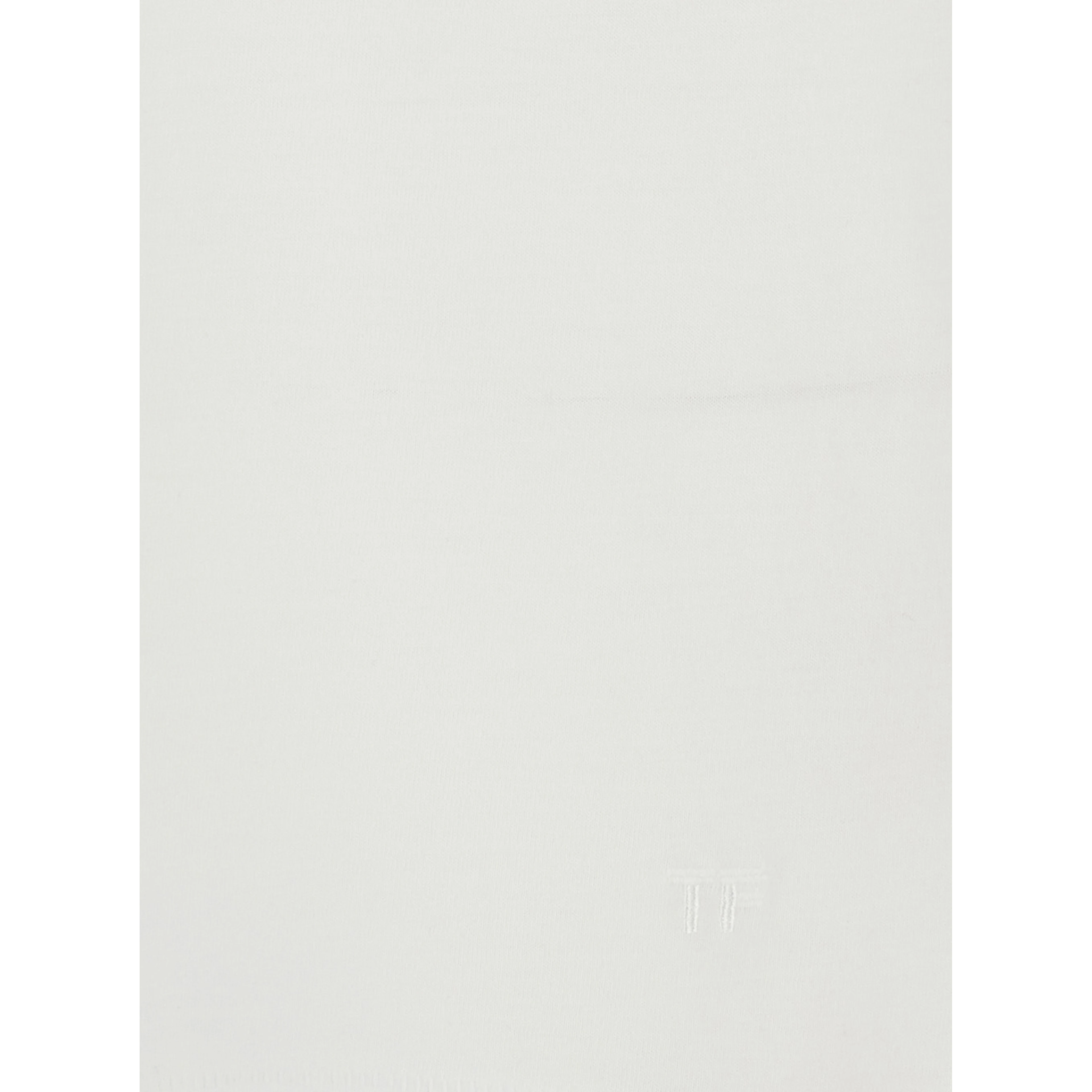 Crew Neck T-Shirt with Logo Embroidery on the Front in Cotton Blend White Men