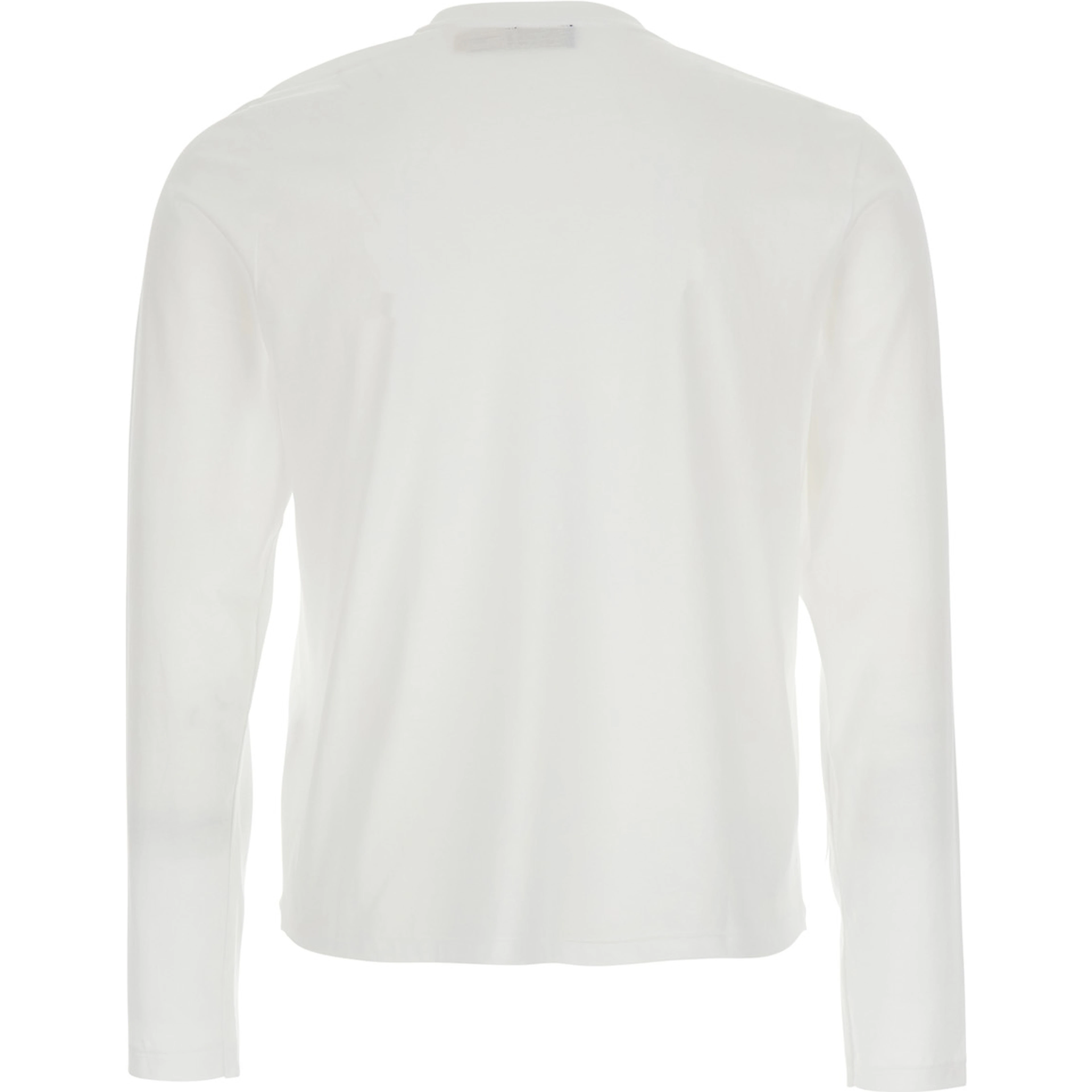 White Long Sleeve T-Shirt with Pony embroidery on the Front in Cotton for Women