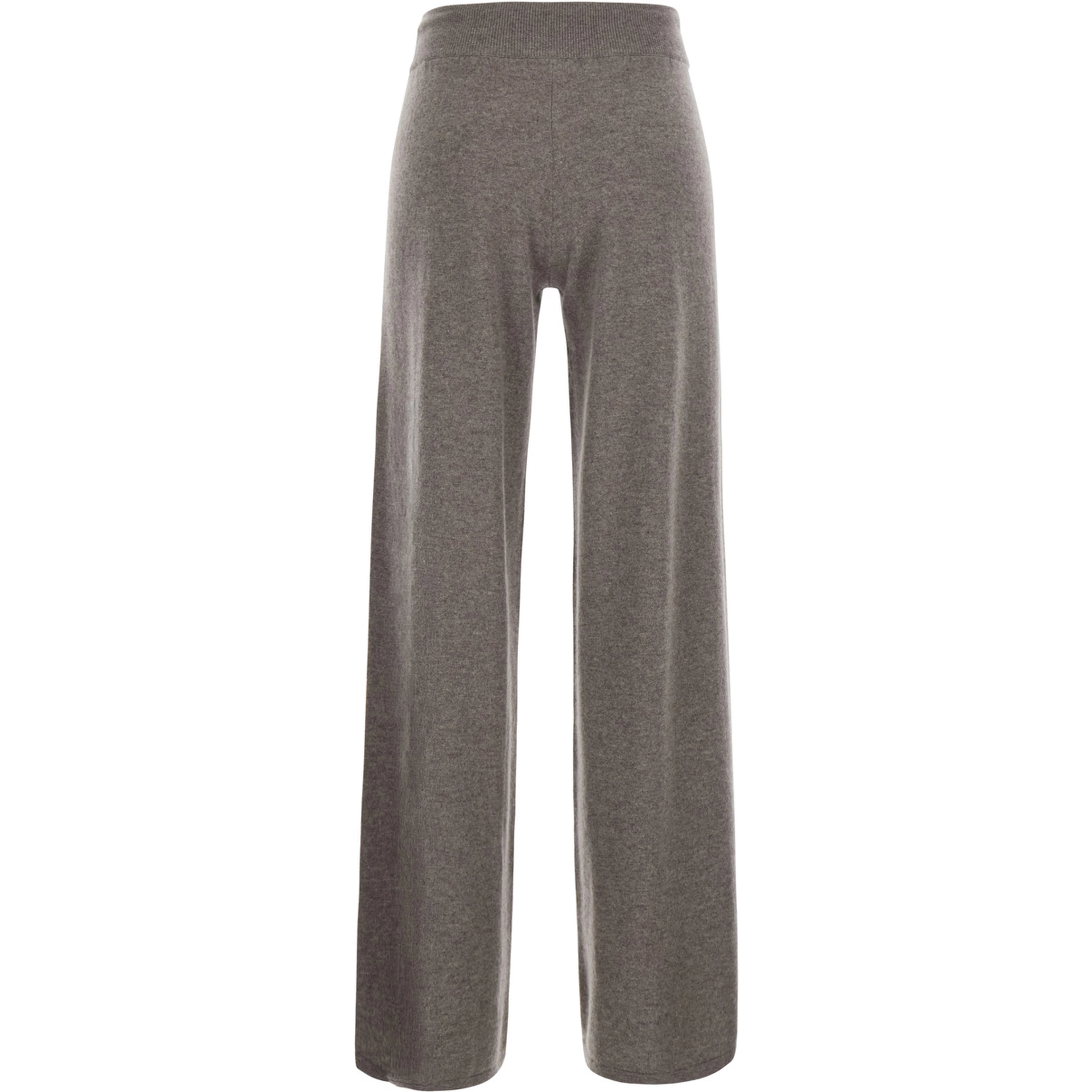Sofi Beige Trousers with Elastic Waist and Wide Leg in Cashmere for Women