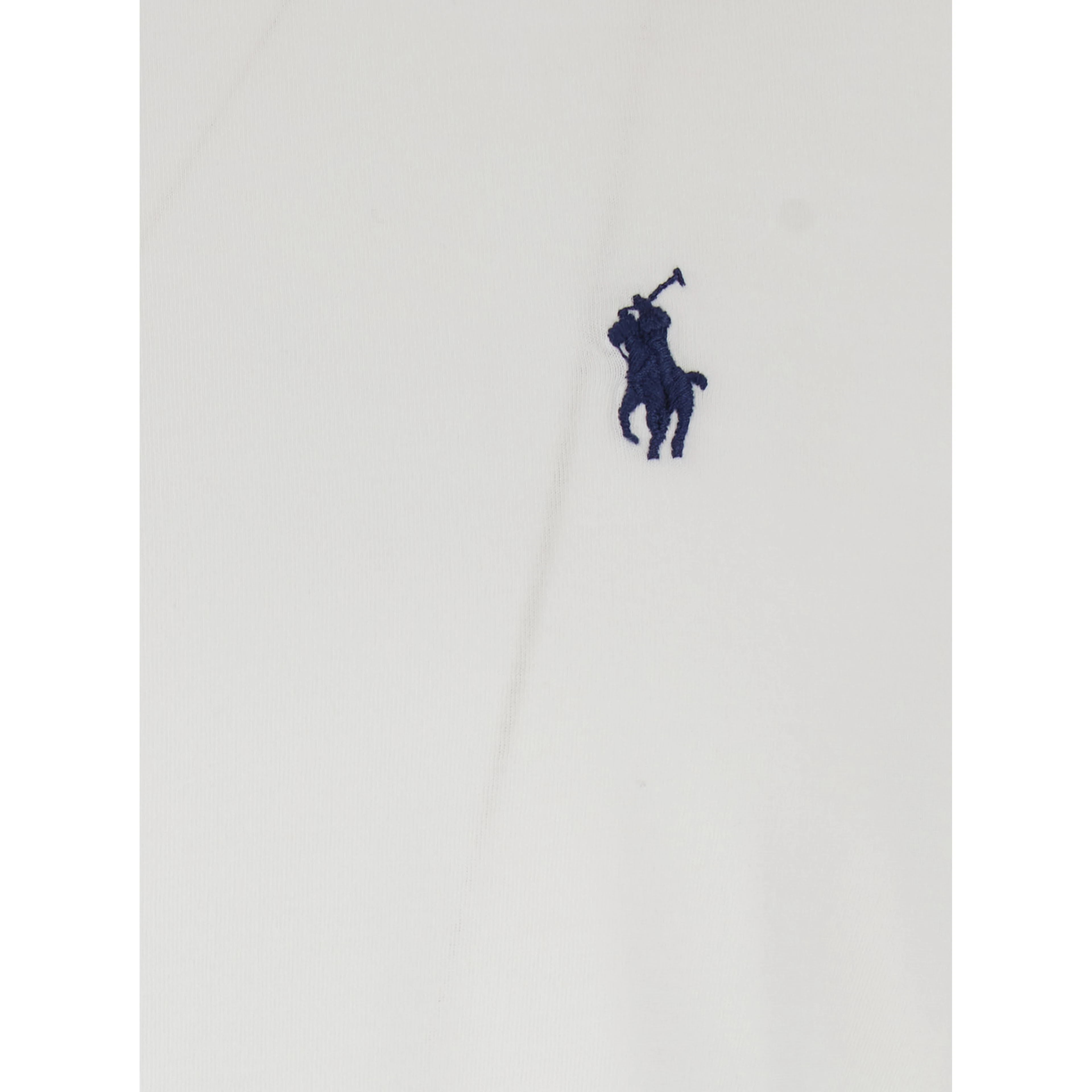 White Long Sleeve T-Shirt with Pony embroidery on the Front in Cotton for Women