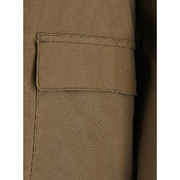 Beige Jacket with classic collar and patch elbows in cotton for women