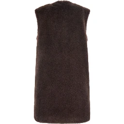 Brown fur with round collar in Faux fur Woman