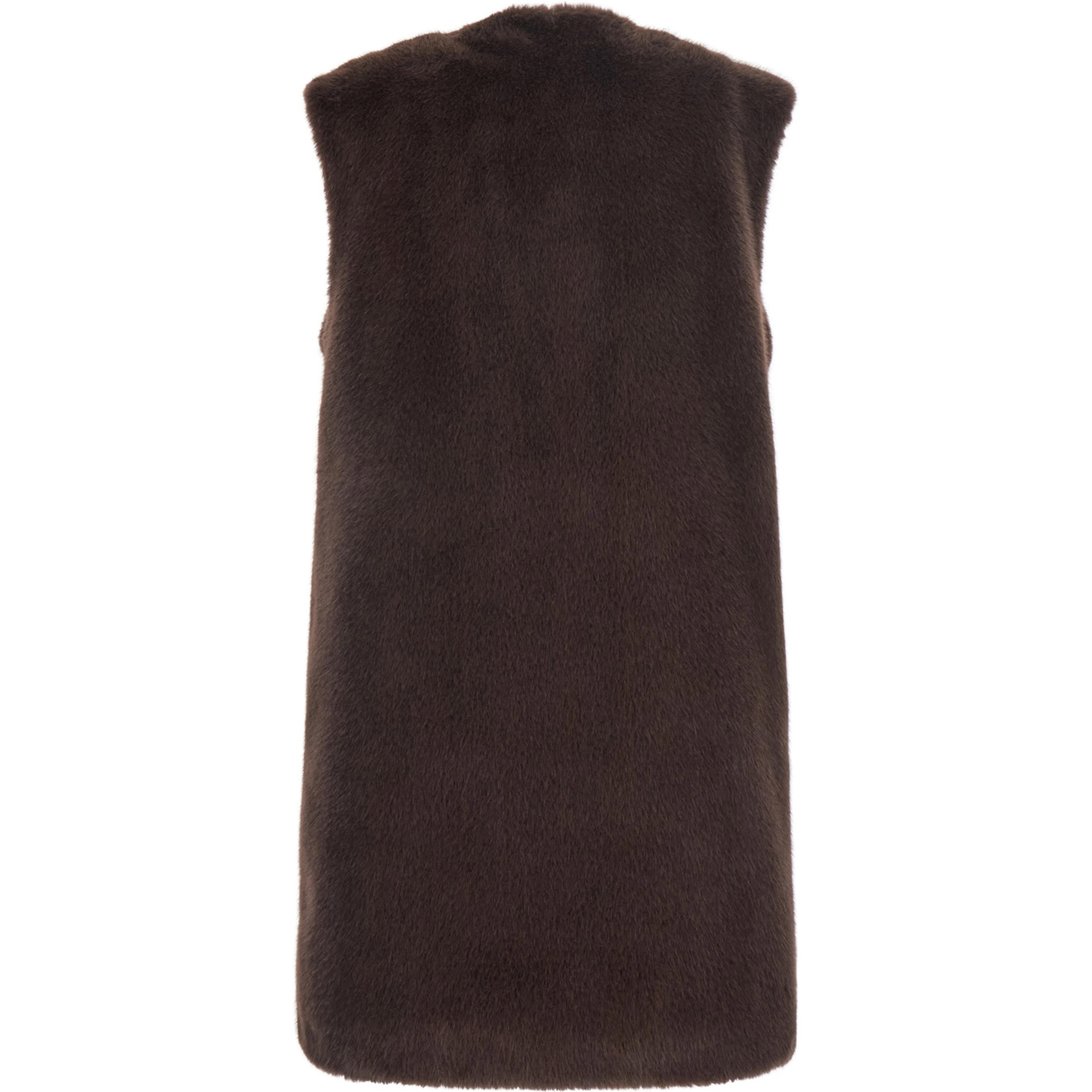 Brown fur with round collar in Faux fur Woman