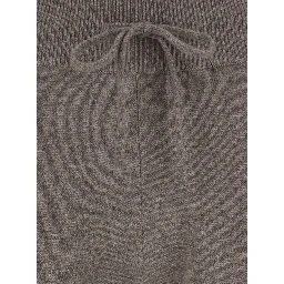 Sofi Beige Trousers with Elastic Waist and Wide Leg in Cashmere for Women