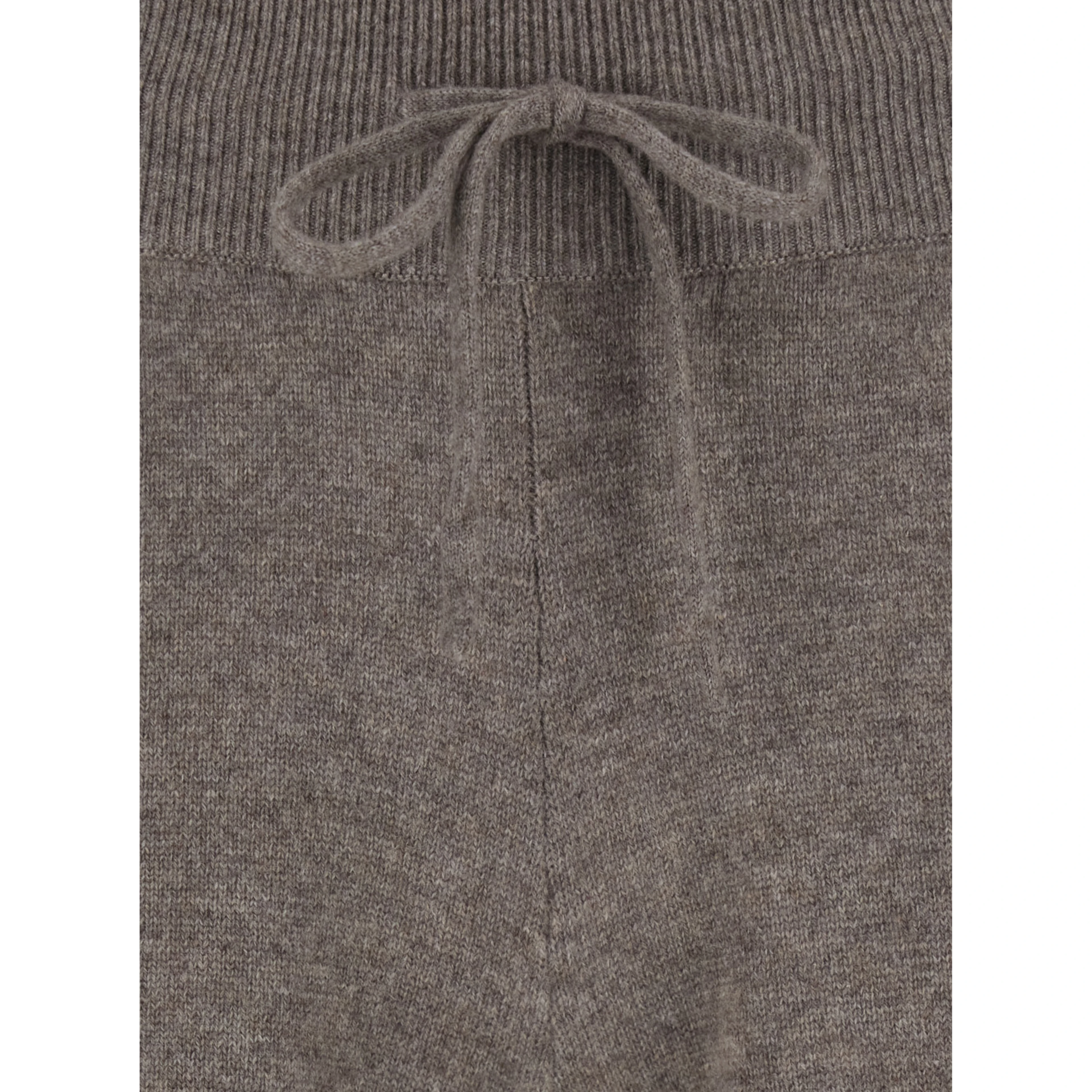 Sofi Beige Trousers with Elastic Waist and Wide Leg in Cashmere for Women