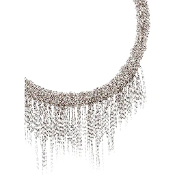 silver colored Necklace with all-over rhinestone details in metal for women