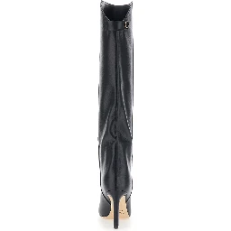 Alizze Black Boots with High Stiletto Heel in Leather for Women
