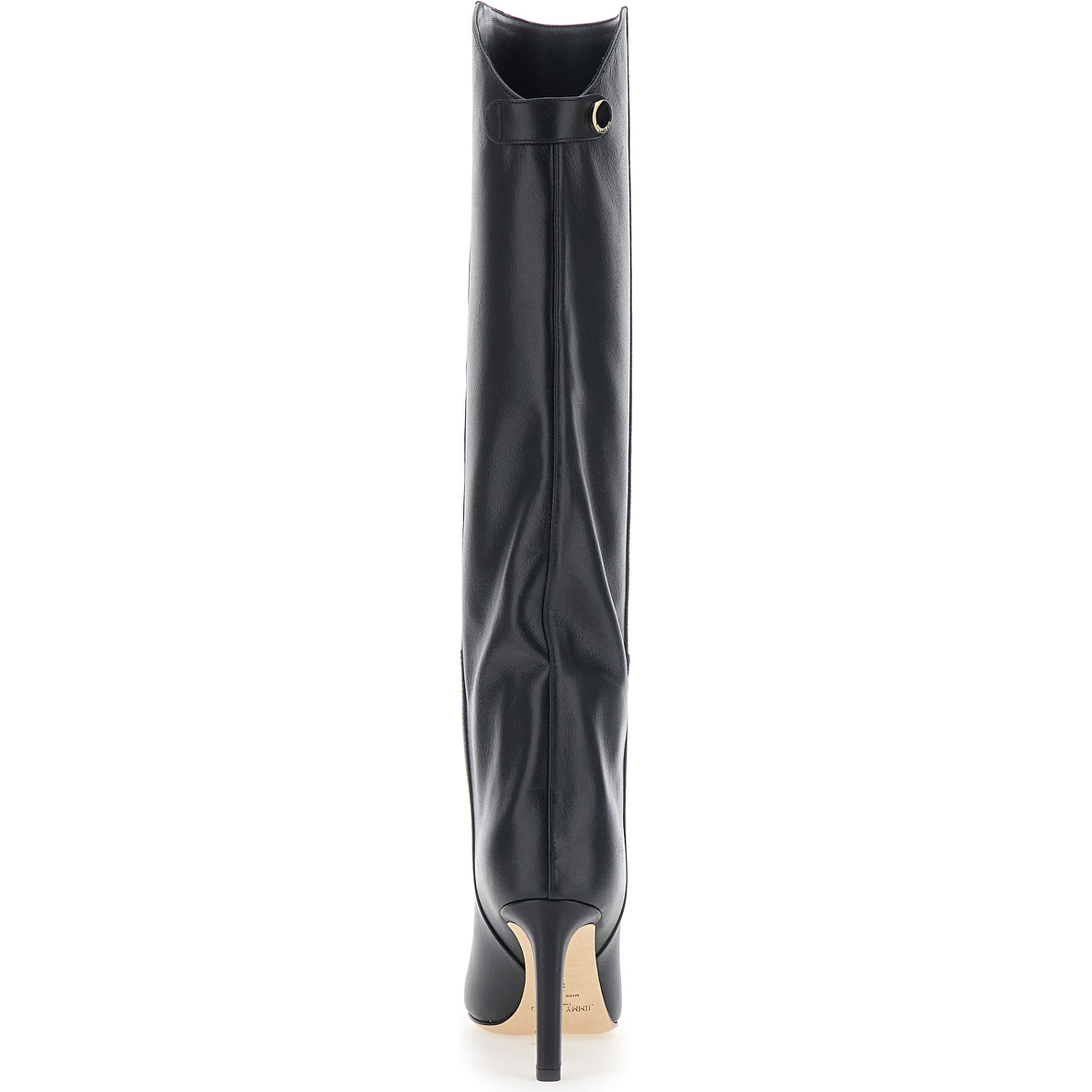 Alizze Black Boots with High Stiletto Heel in Leather for Women