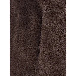Brown fur with round collar in Faux fur Woman