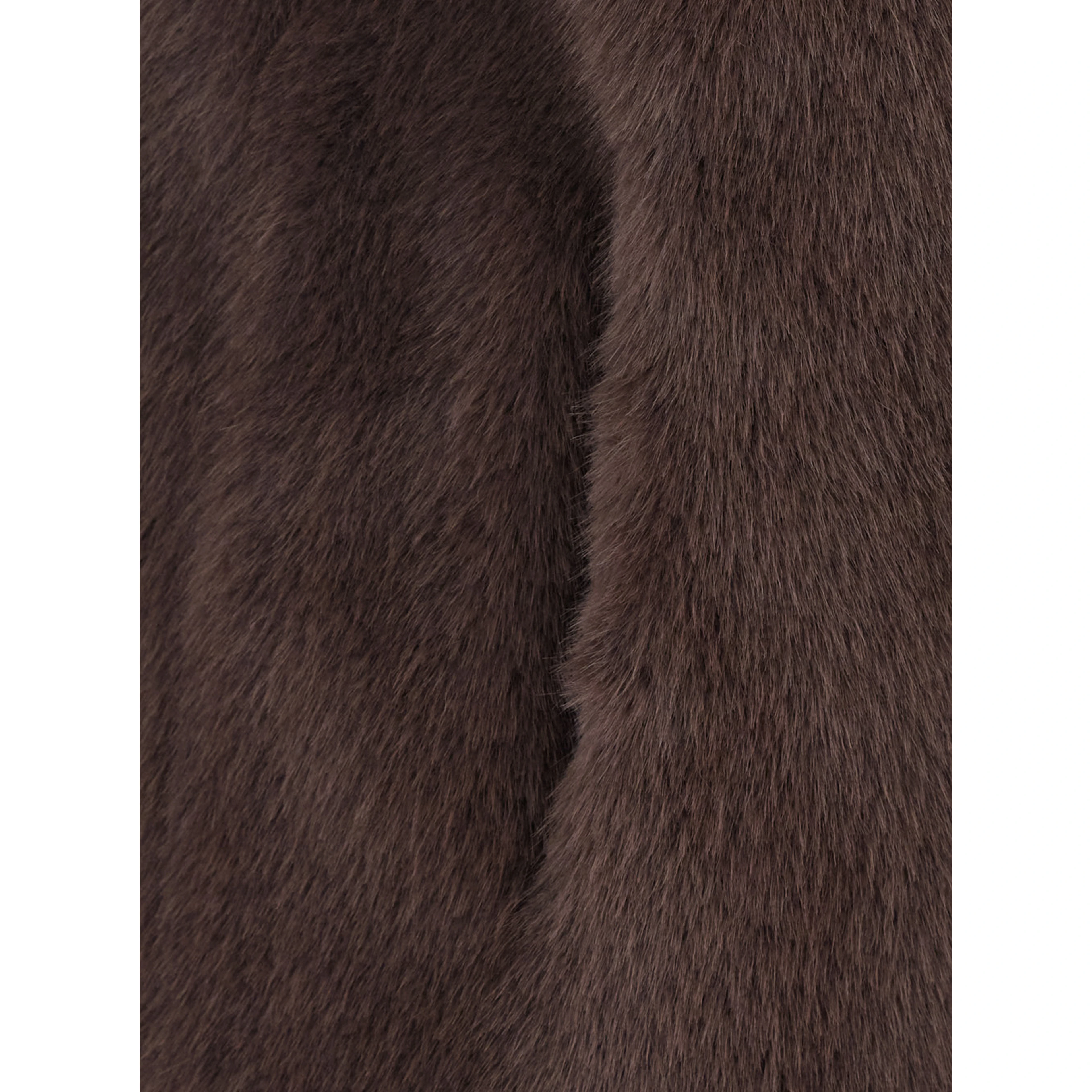 Brown fur with round collar in Faux fur Woman