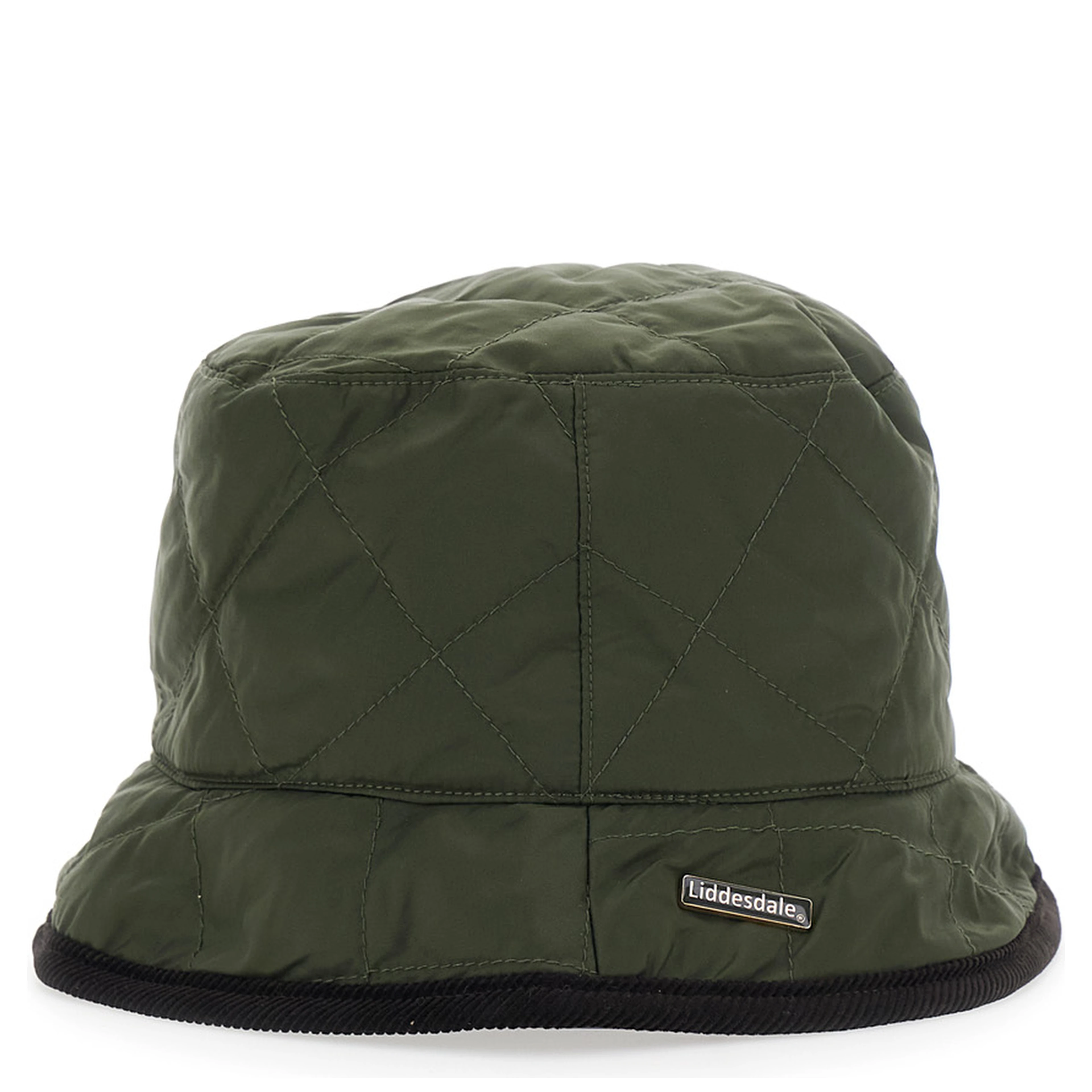 Reversible Quilted Hat with Pockets and Patch Green Unisex