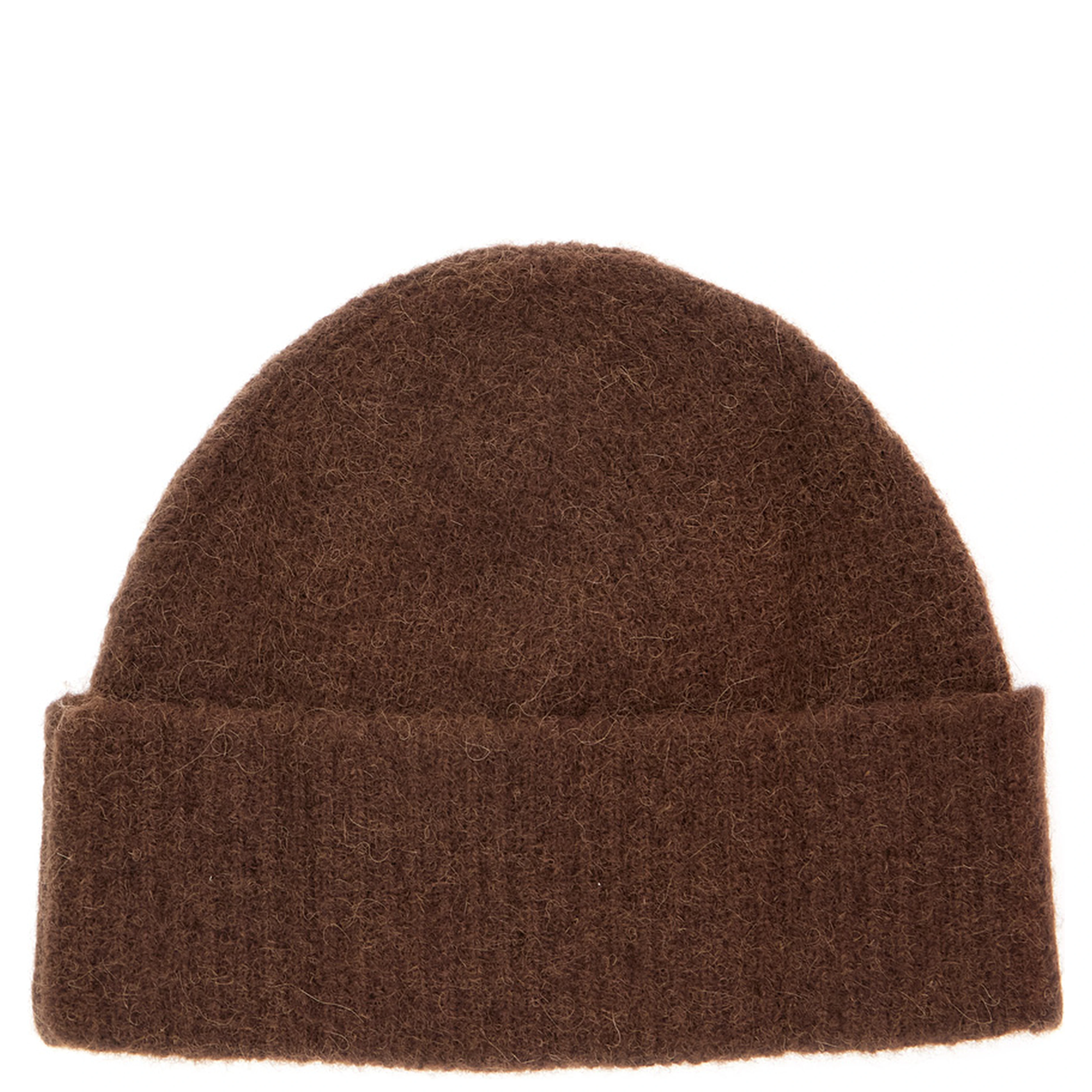 Beanie with AMI de Coeur logo and brown Tech Fabric unisex
