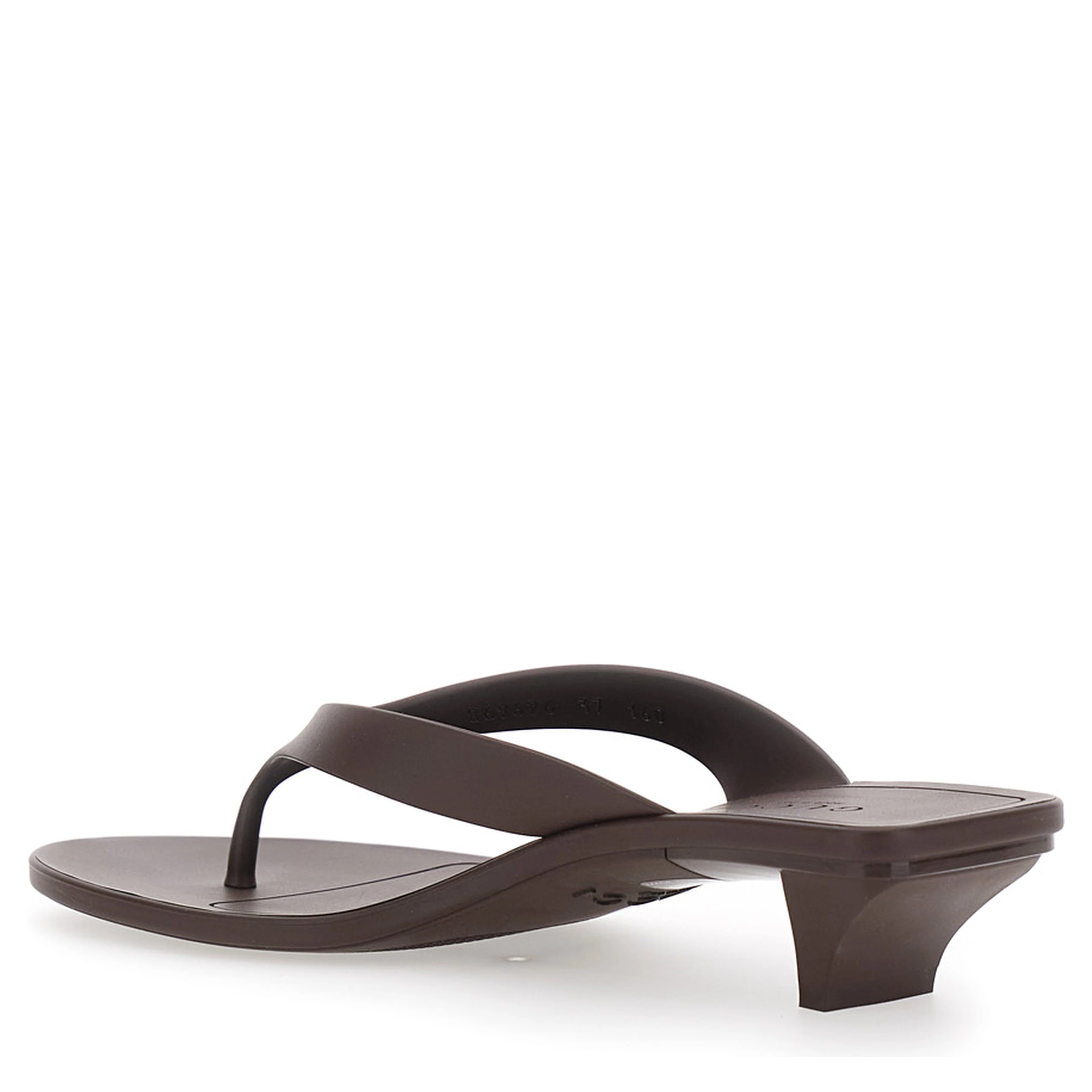 Vittoria Brown Heeled Sandals with Embossed Logo in Rubber for Women