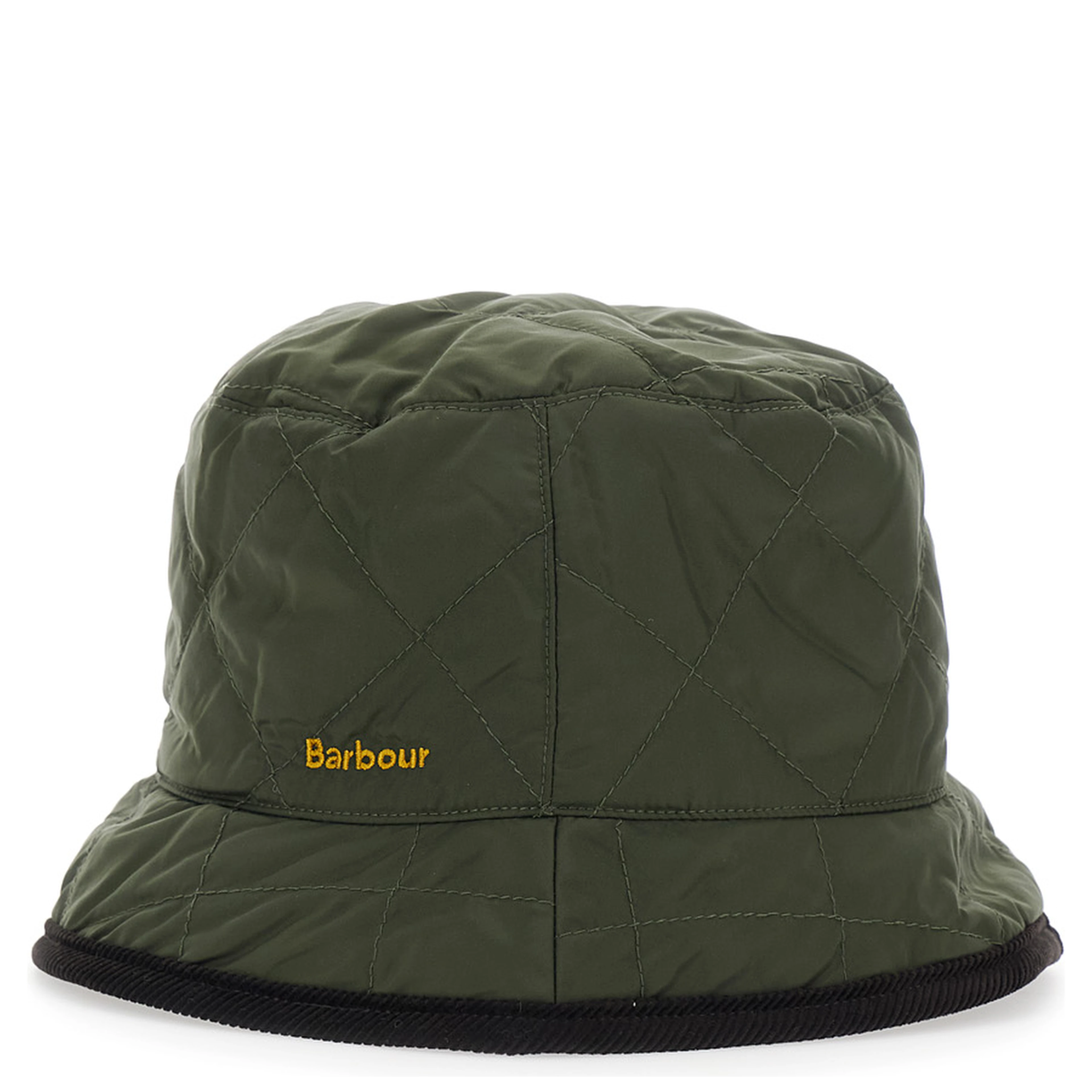 Reversible Quilted Hat with Pockets and Patch Green Unisex