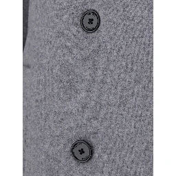 Gray Double-breasted Jacket with Notched Revers in Wool Blend Women
