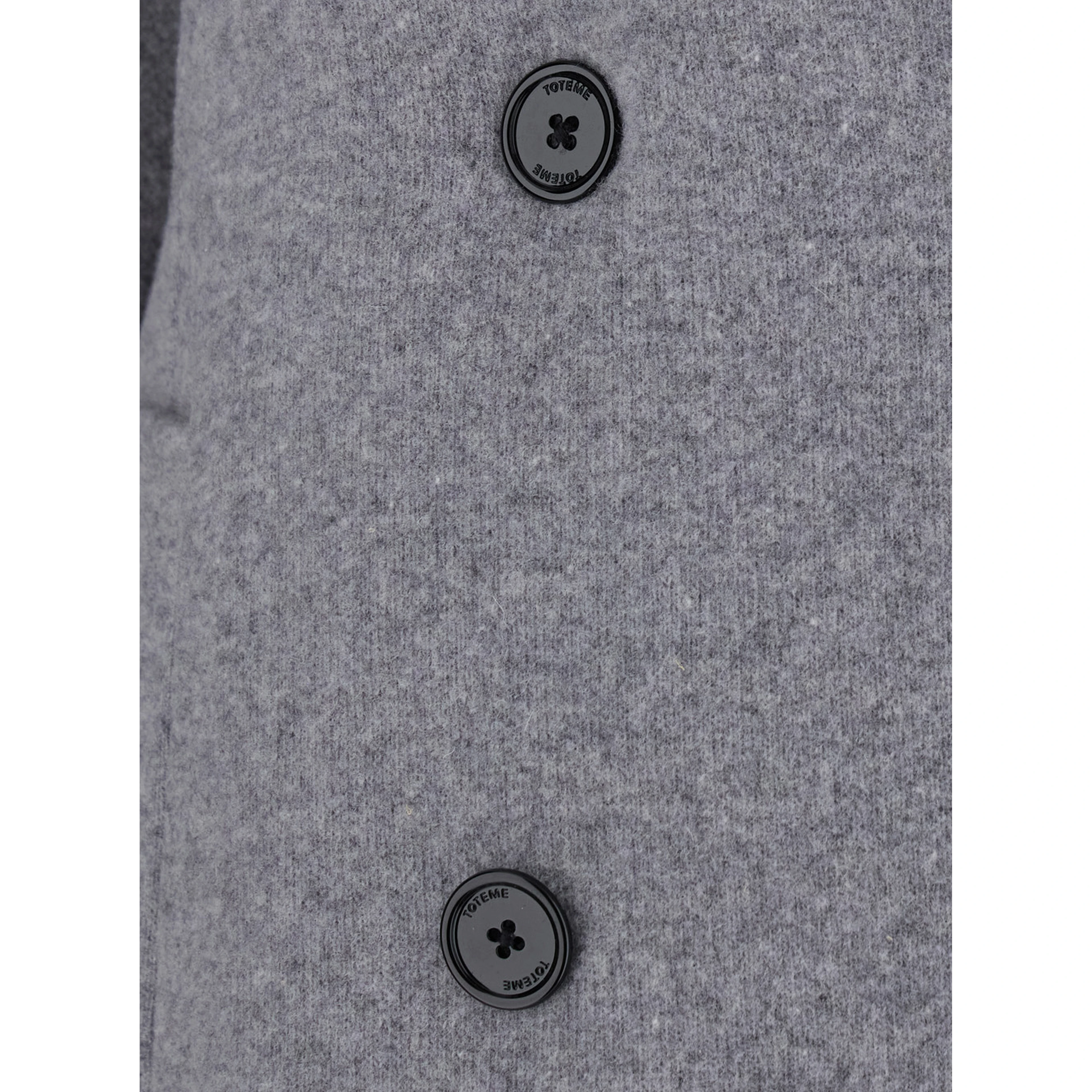 Gray Double-breasted Jacket with Notched Revers in Wool Blend Women