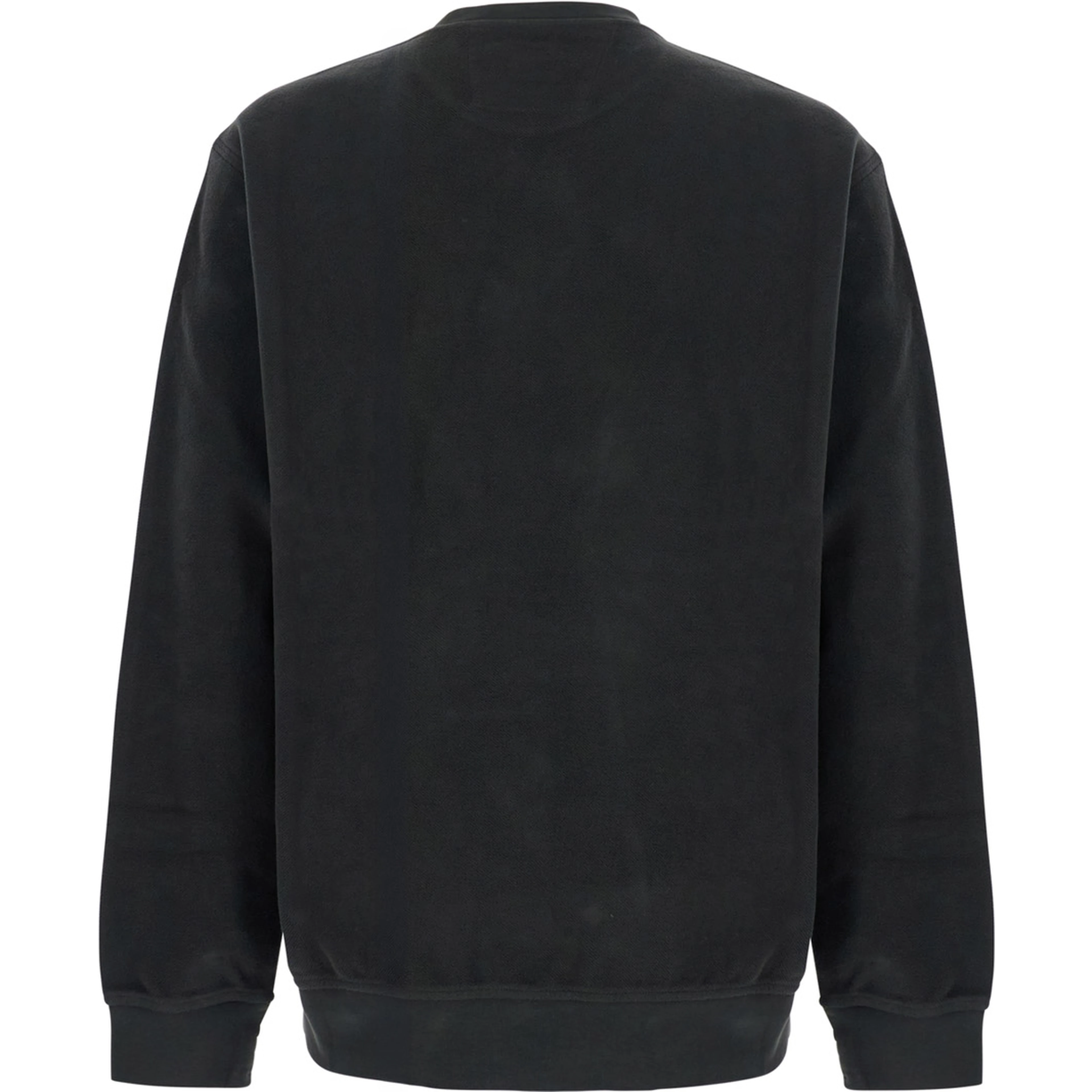 Grey Sweatshirt with round neck and logo patch on the sleeve in cotton for men