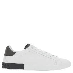 Portofino Light White Sneaker with Logo lettering on the Heel in Leather for Men