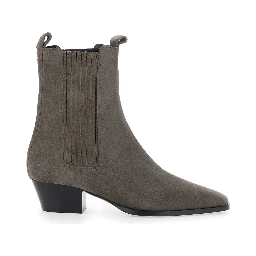Agata Gray Ankle Boots with elastic details on the side in suede for women