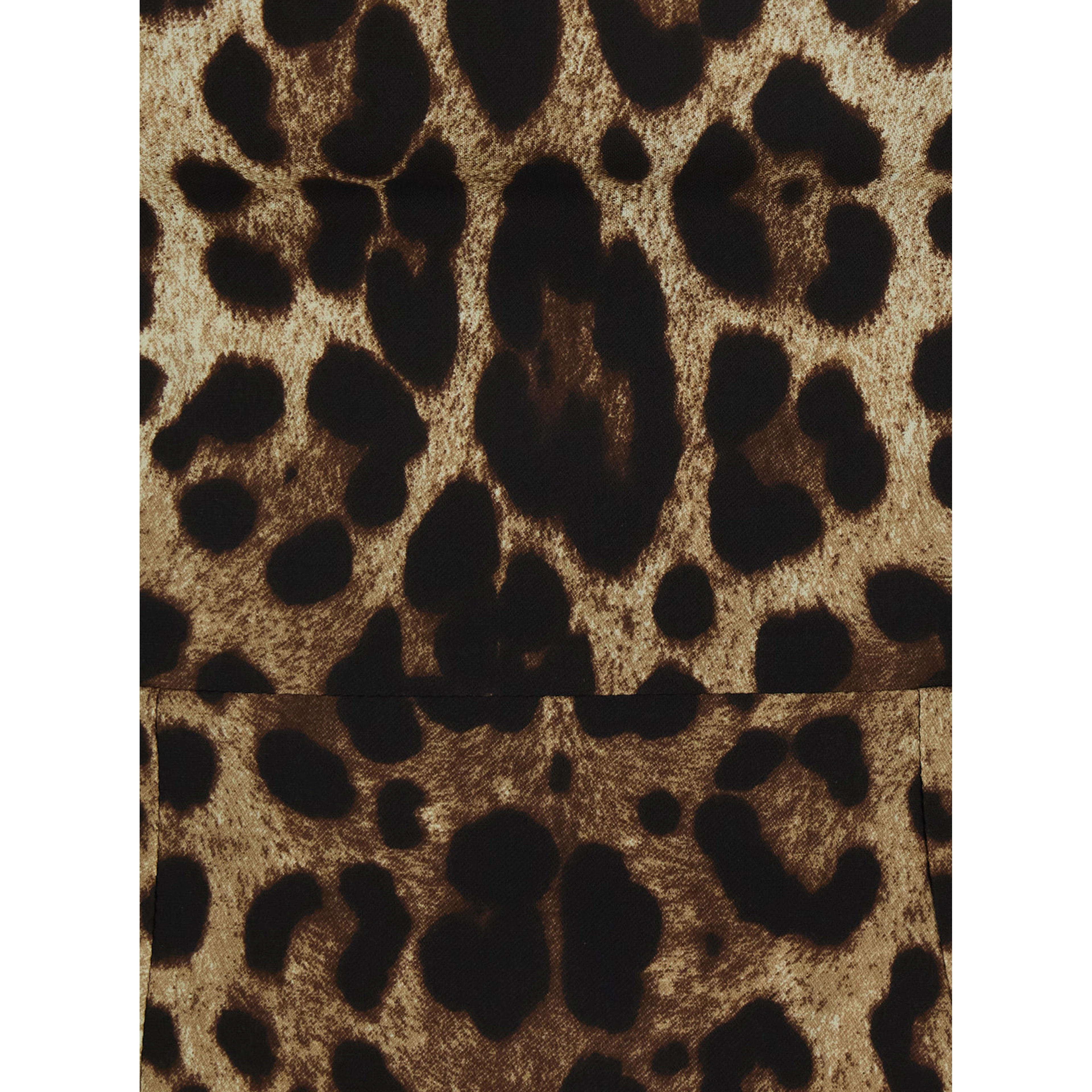 Brown Sleeveless Midi Dress with All-Over Leopard Print in Silk Stretch for Women