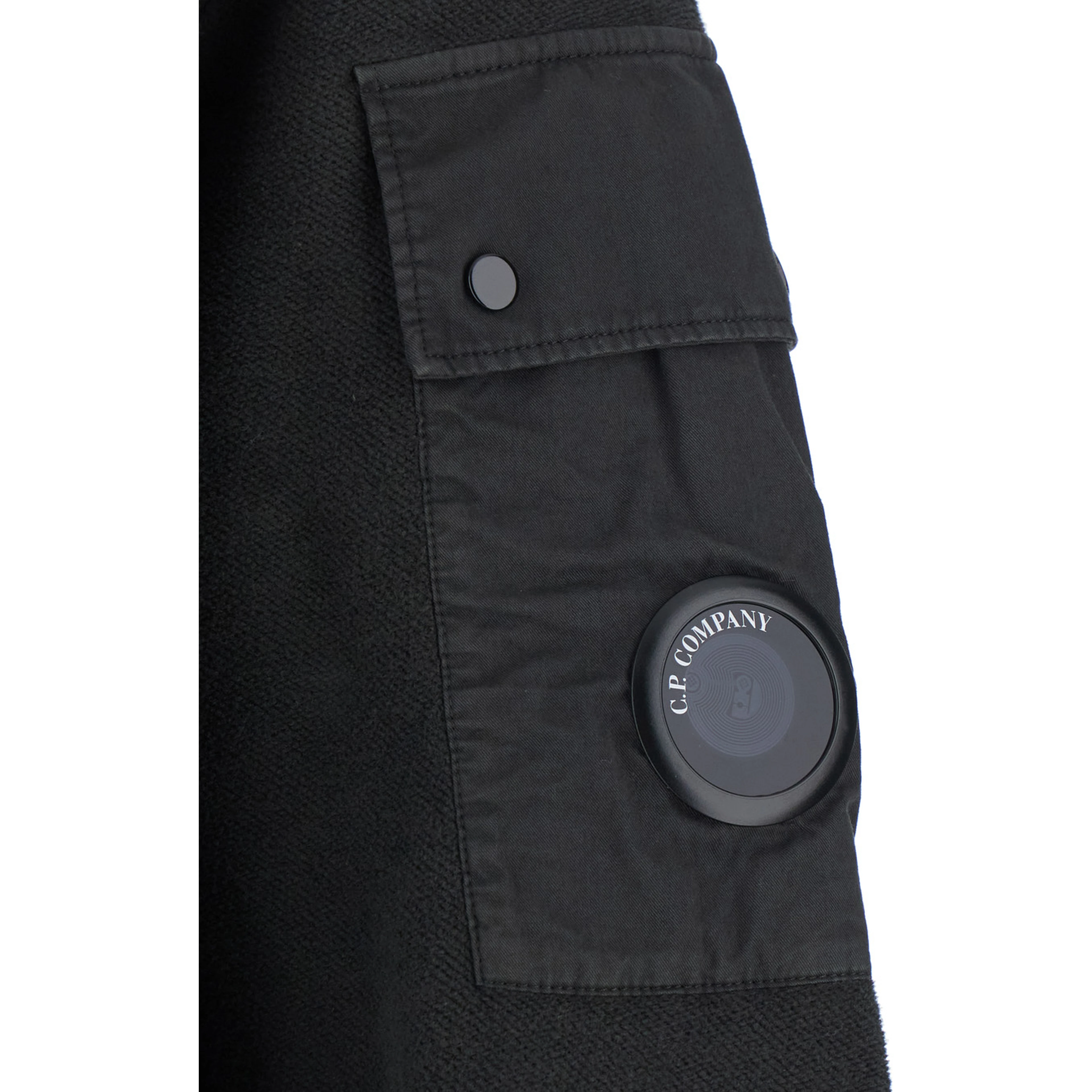 Grey Sweatshirt with round neck and logo patch on the sleeve in cotton for men