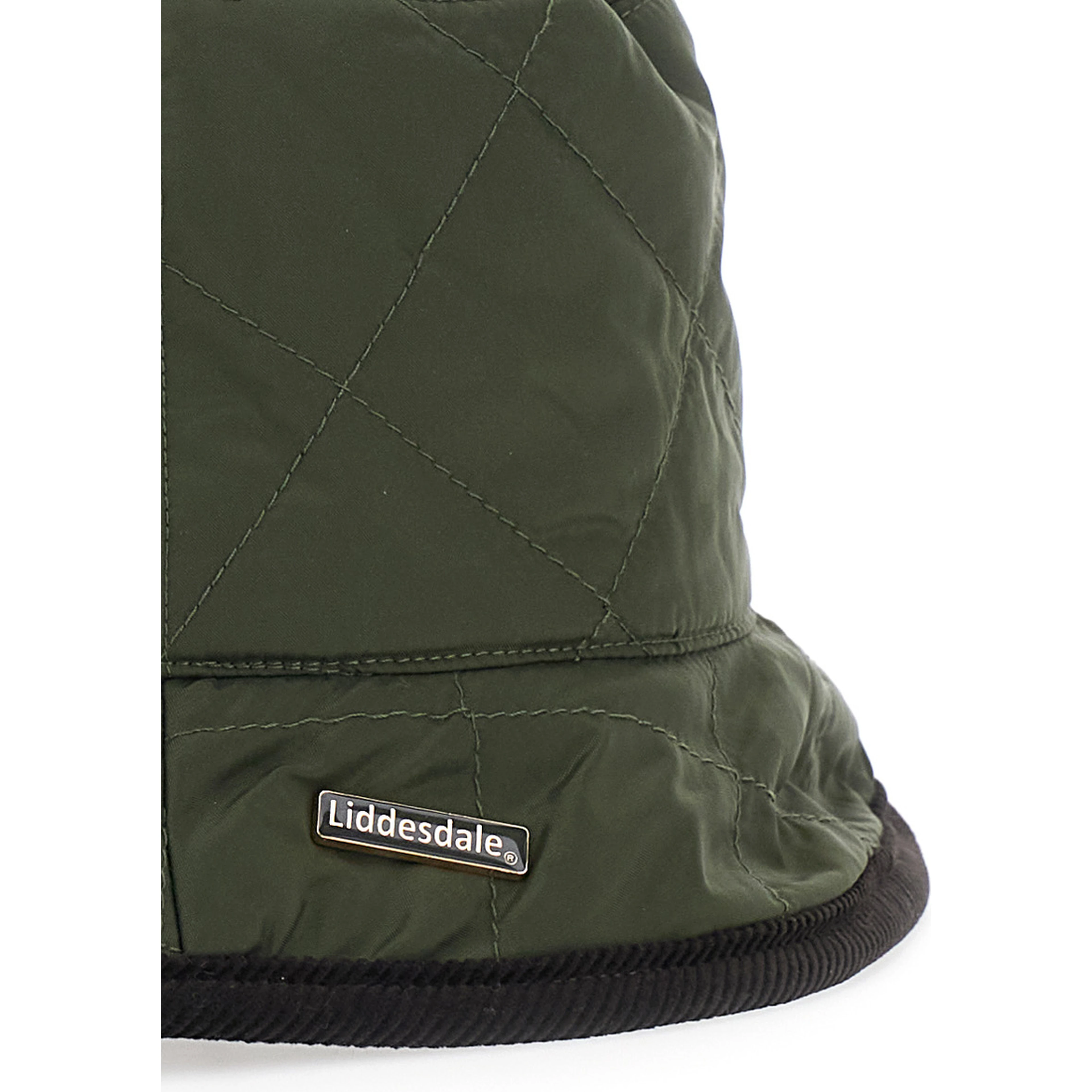 Reversible Quilted Hat with Pockets and Patch Green Unisex