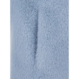 Blue fur with round collar in Faux fur Woman