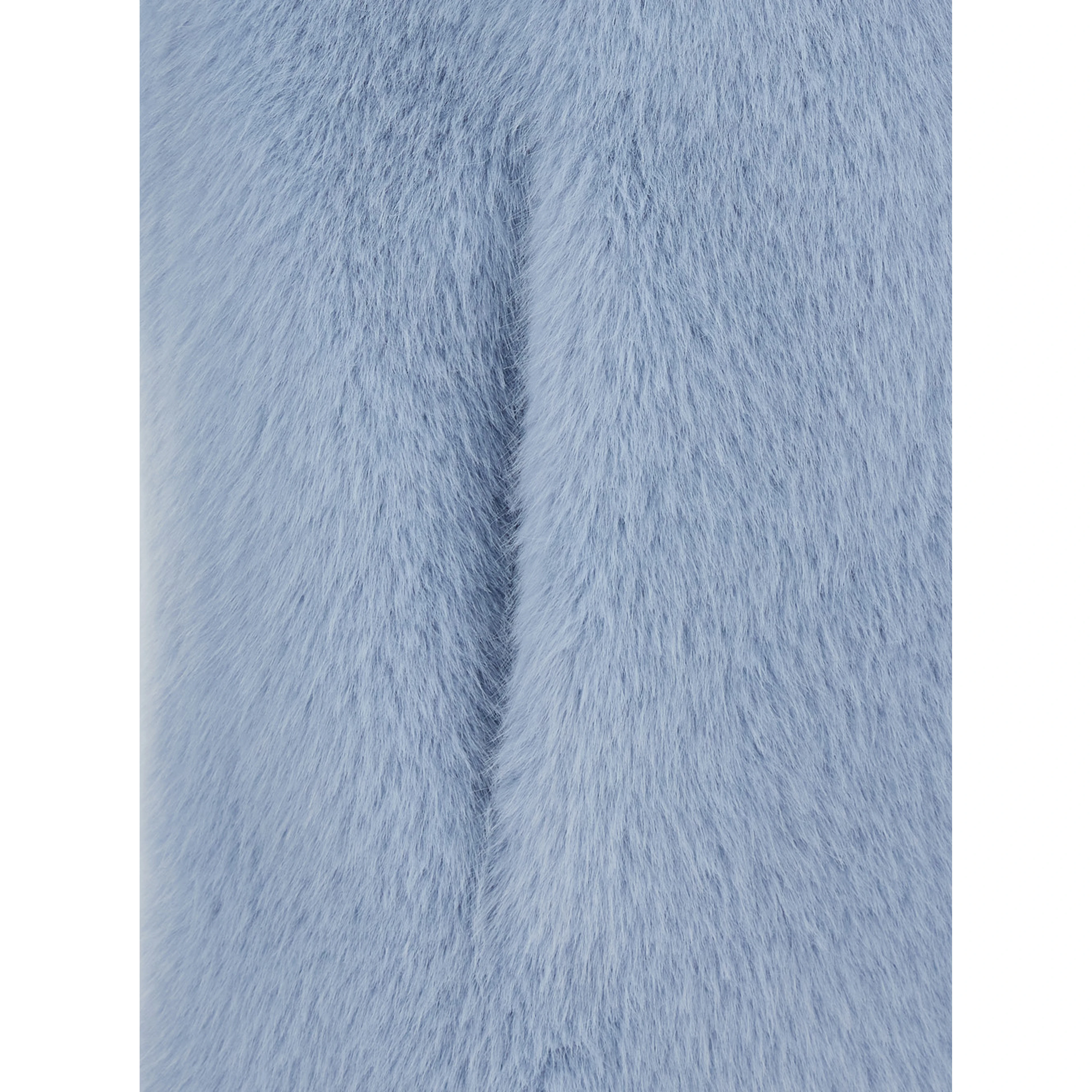 Blue fur with round collar in Faux fur Woman